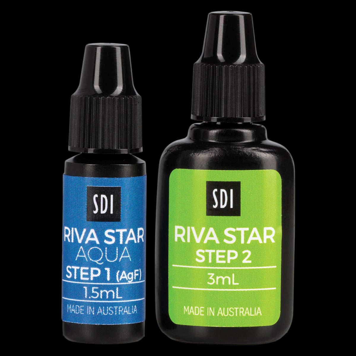 SDI Riva Star Aqua Bottle Kit, 2-Step Silver Fluoride Desensitizer, 1.5 mL Step 1 + 3 mL Step 2, 8800532
