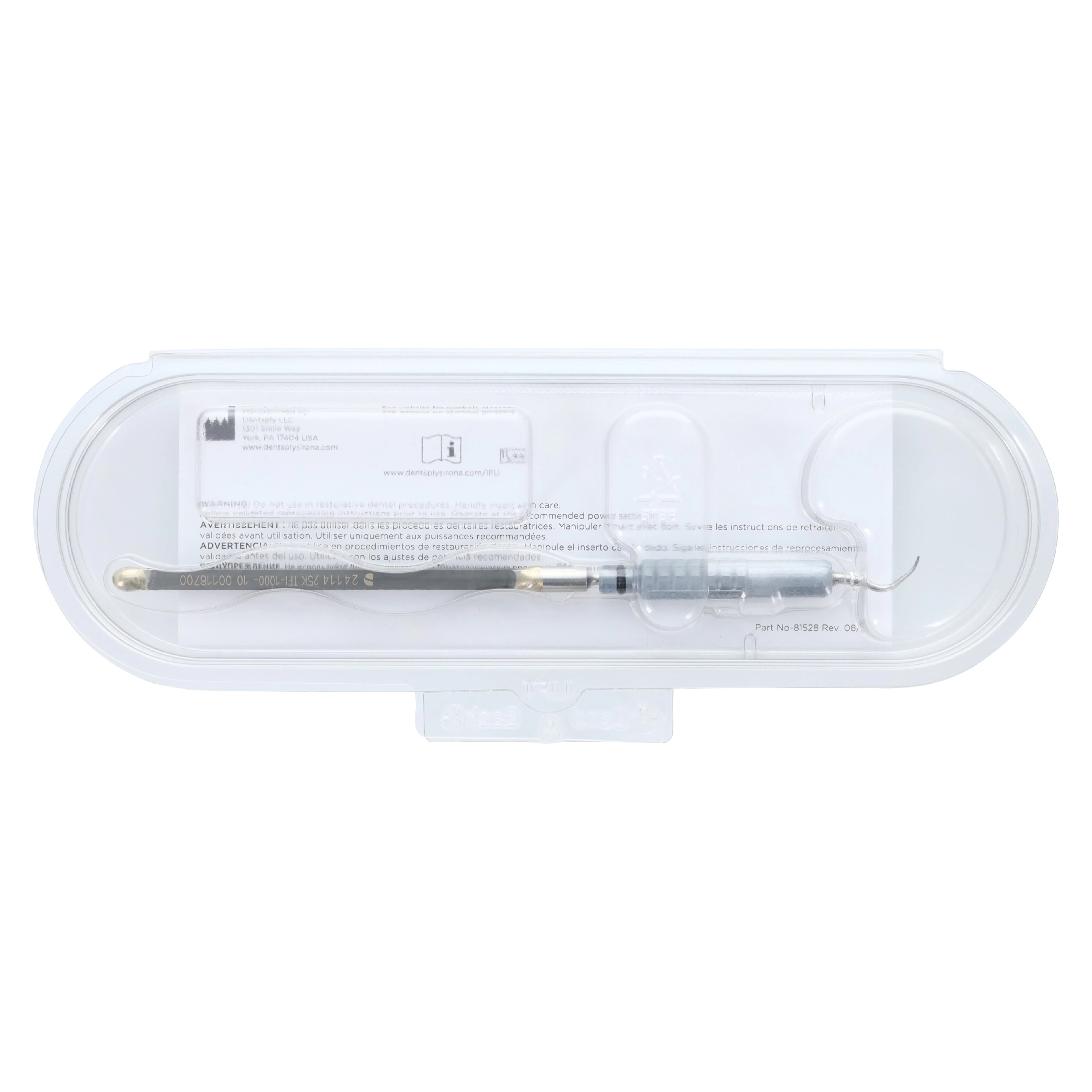 Dentsply Sirona Cavitron Thru Flow Ultrasonic Insert TFI-1000, Triple Bend, 25K, Gray Grip, 1/Pk, 6122001