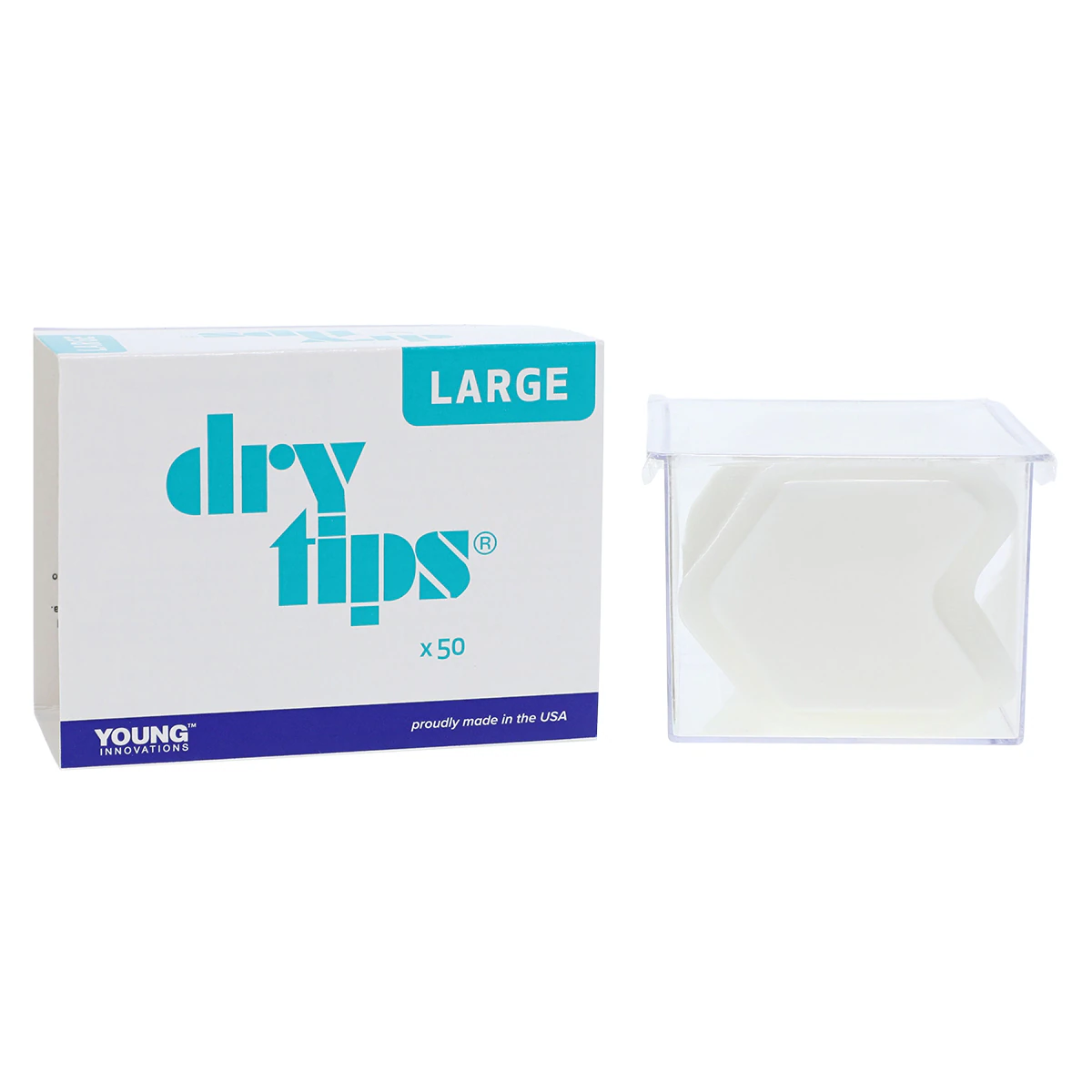 Dry Tips Cotton Roll Substitute, Adult, Large, White, 50/Pk, 291542