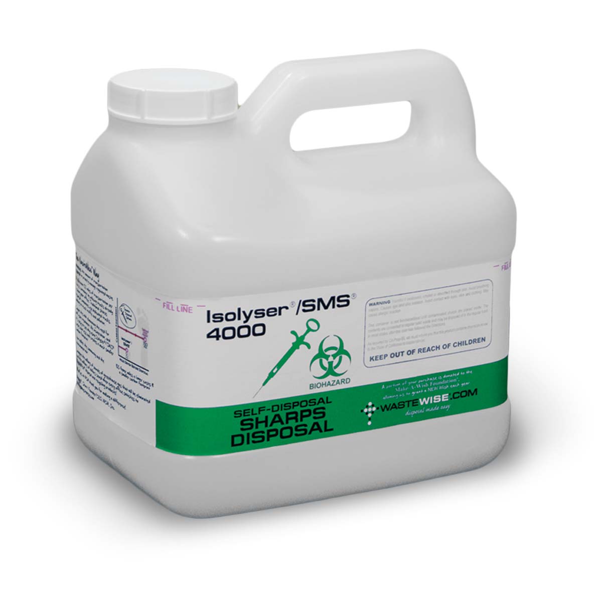 Isolyser SMS 4000 Sharps Self-Disposal System, 5.8 Liter (1.5 Gallon), White, SMS4000