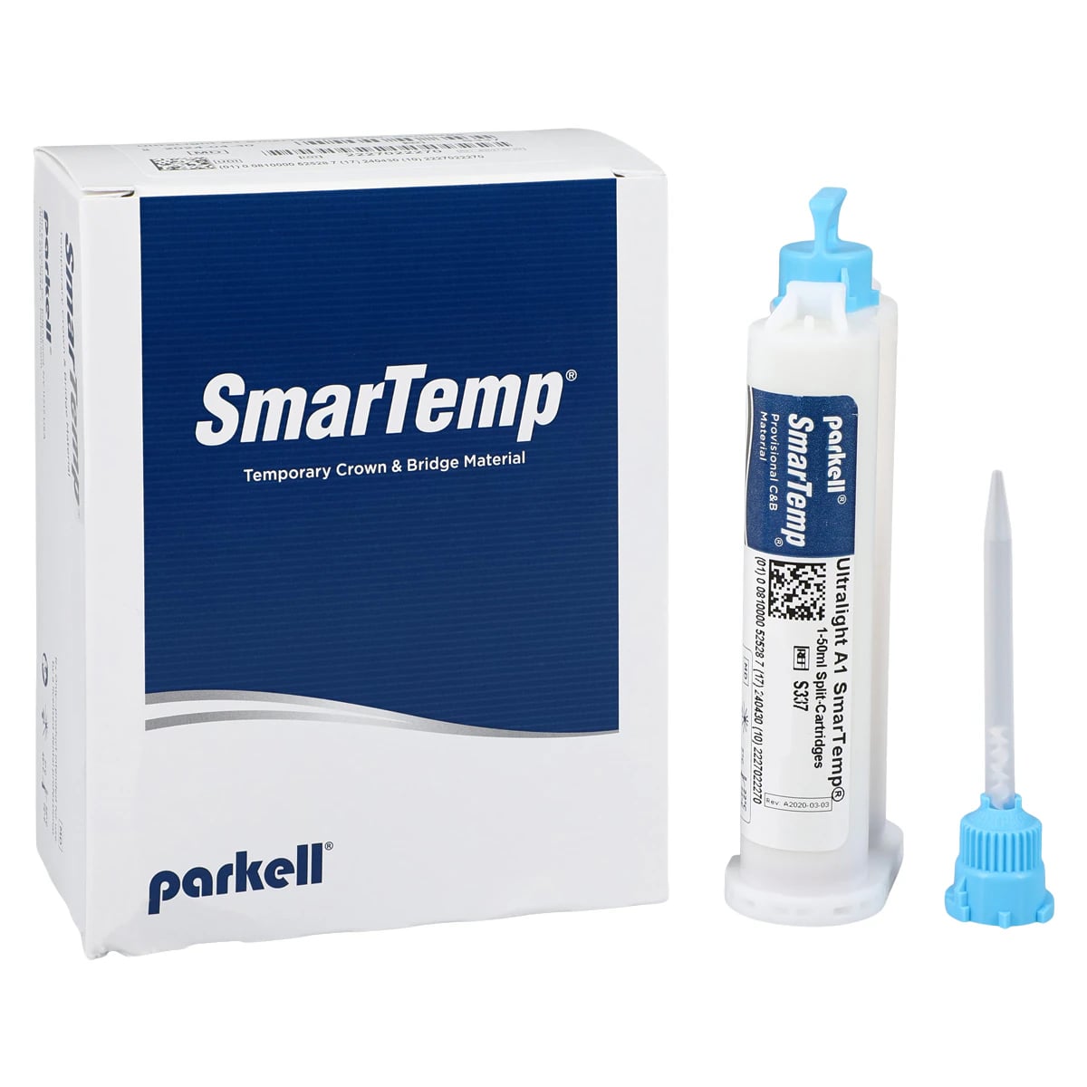 SmarTemp Provisional Crown & Bridge Resin, Ultra Light A1, Split Cartridge, 50 ml, 1/Pk, S337