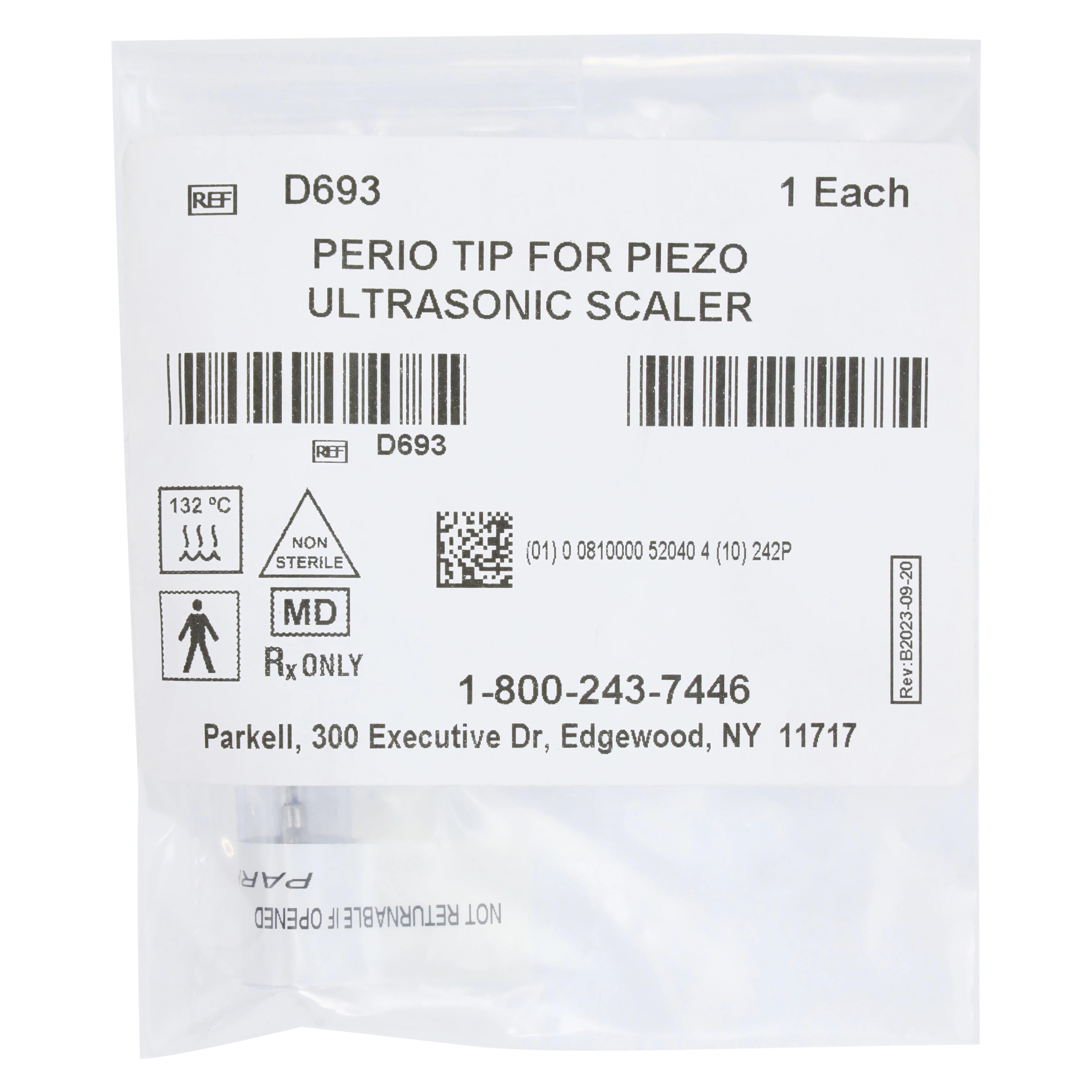 Parkell TurboPIEZO Perio Tip for Ultrasonic Scaler, D693, 1/Pk