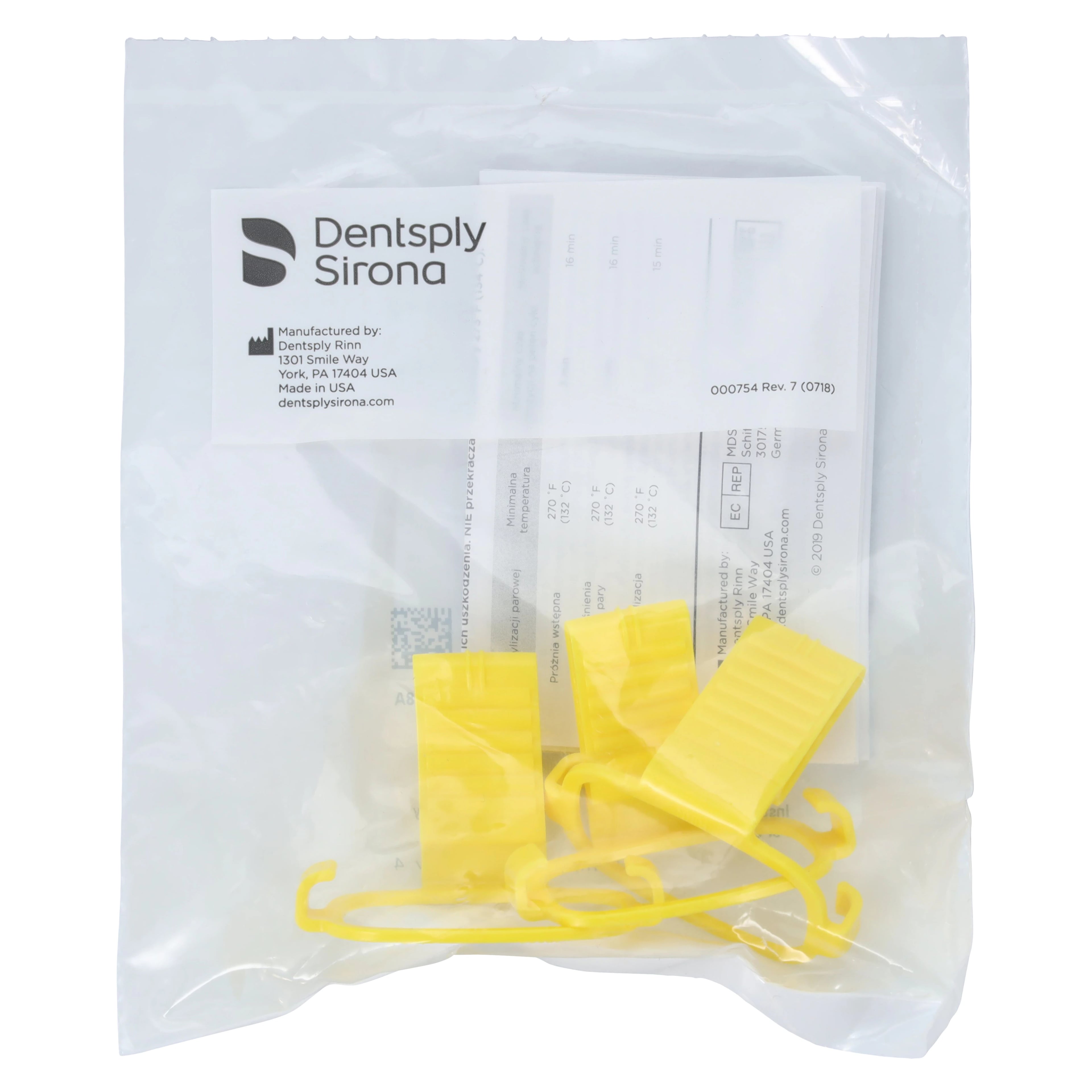 XCP-DS® Posterior Biteblock for Dent-X EVA+ Digital Sensor and Schick CDR Elite, Yellow, #2 Horizontal, Pack of 3, 552112