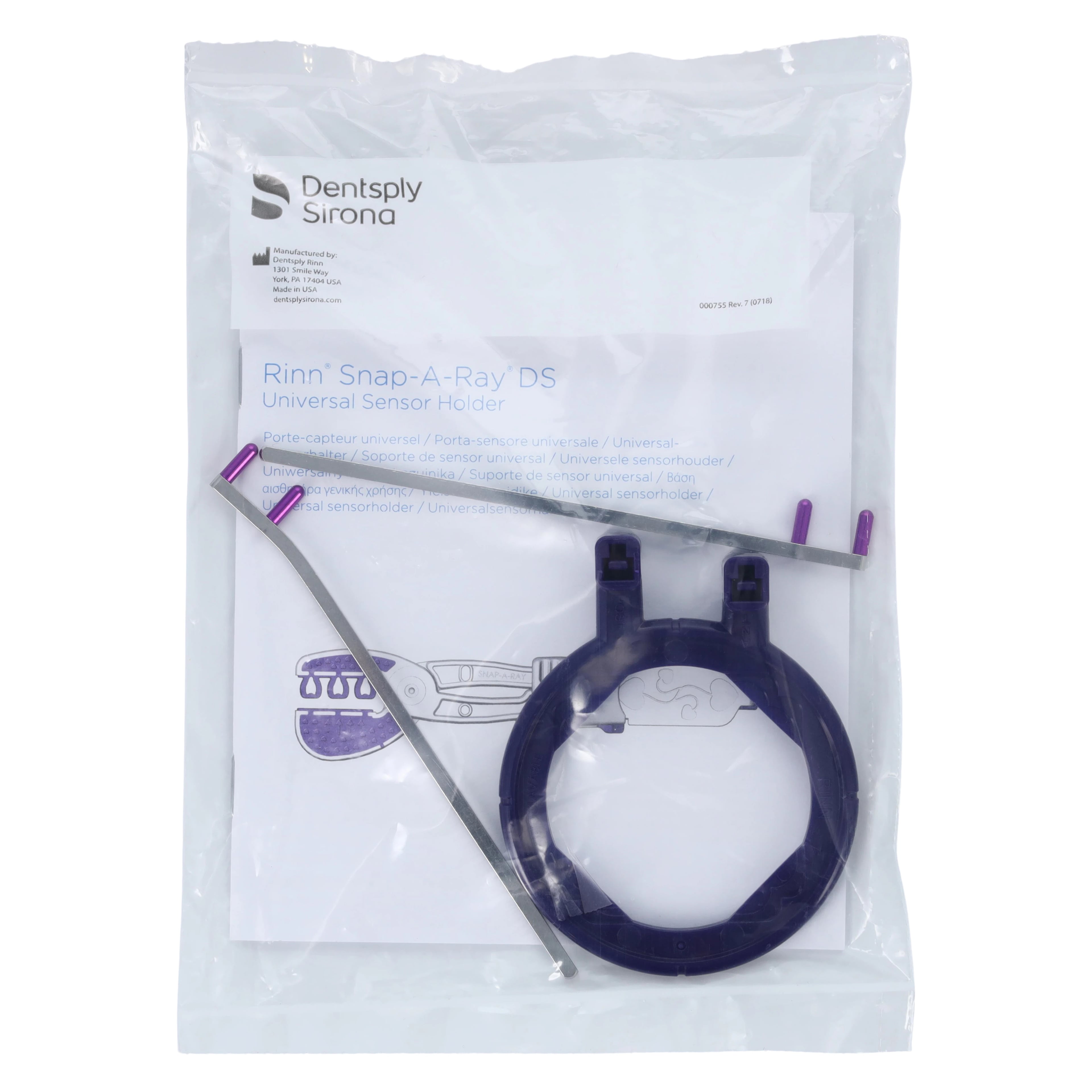 Snap-A-Ray DS Arm & Ring Positioning Kit for Digital Sensors, 2-in-1 Aiming Ring, Straight & Angled Arms, 1/Pk, 550322