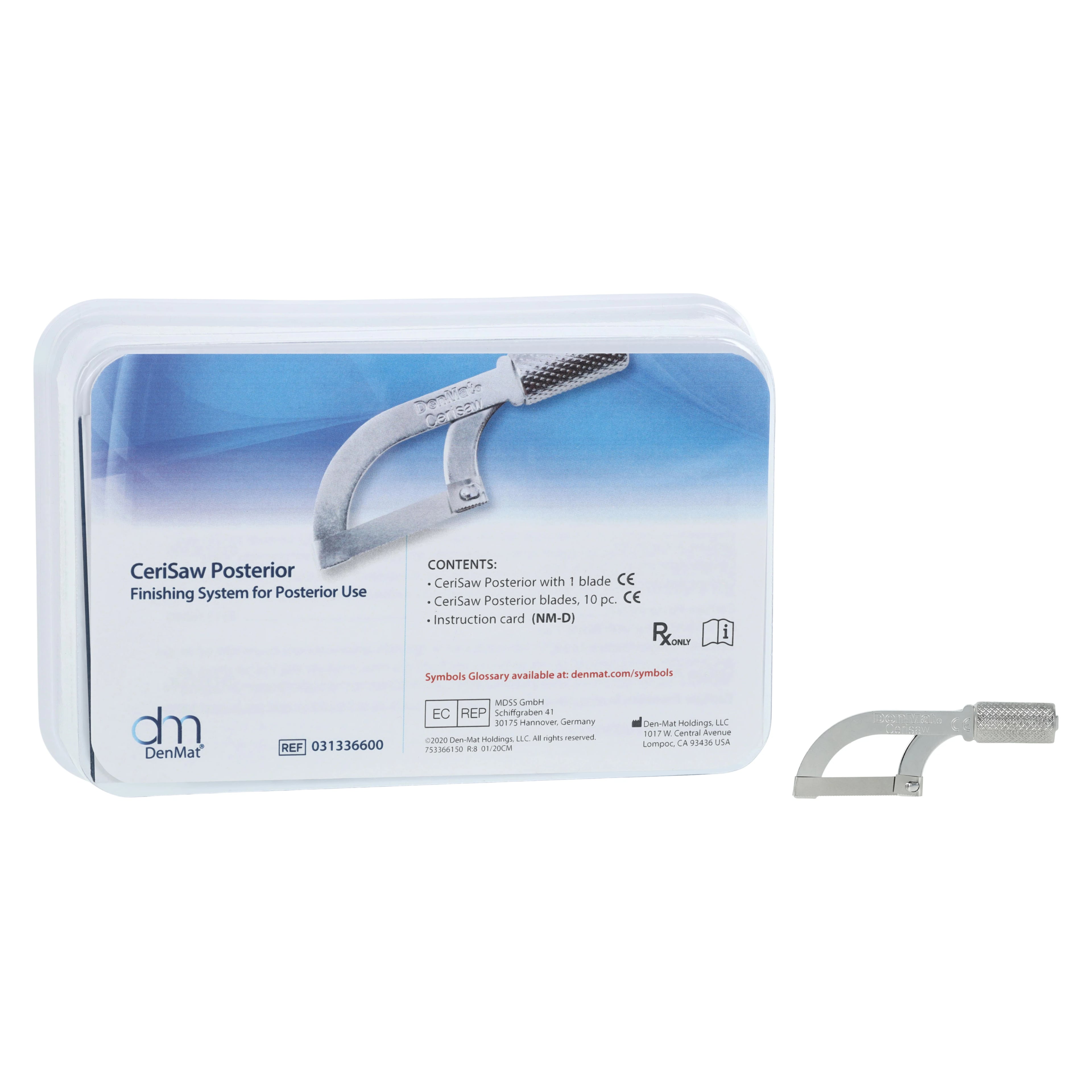 Ceri-Saw Posterior Kit, Interproximal Finishing Saw with 11 Blades, Stainless Steel, Autoclavable, 031336600