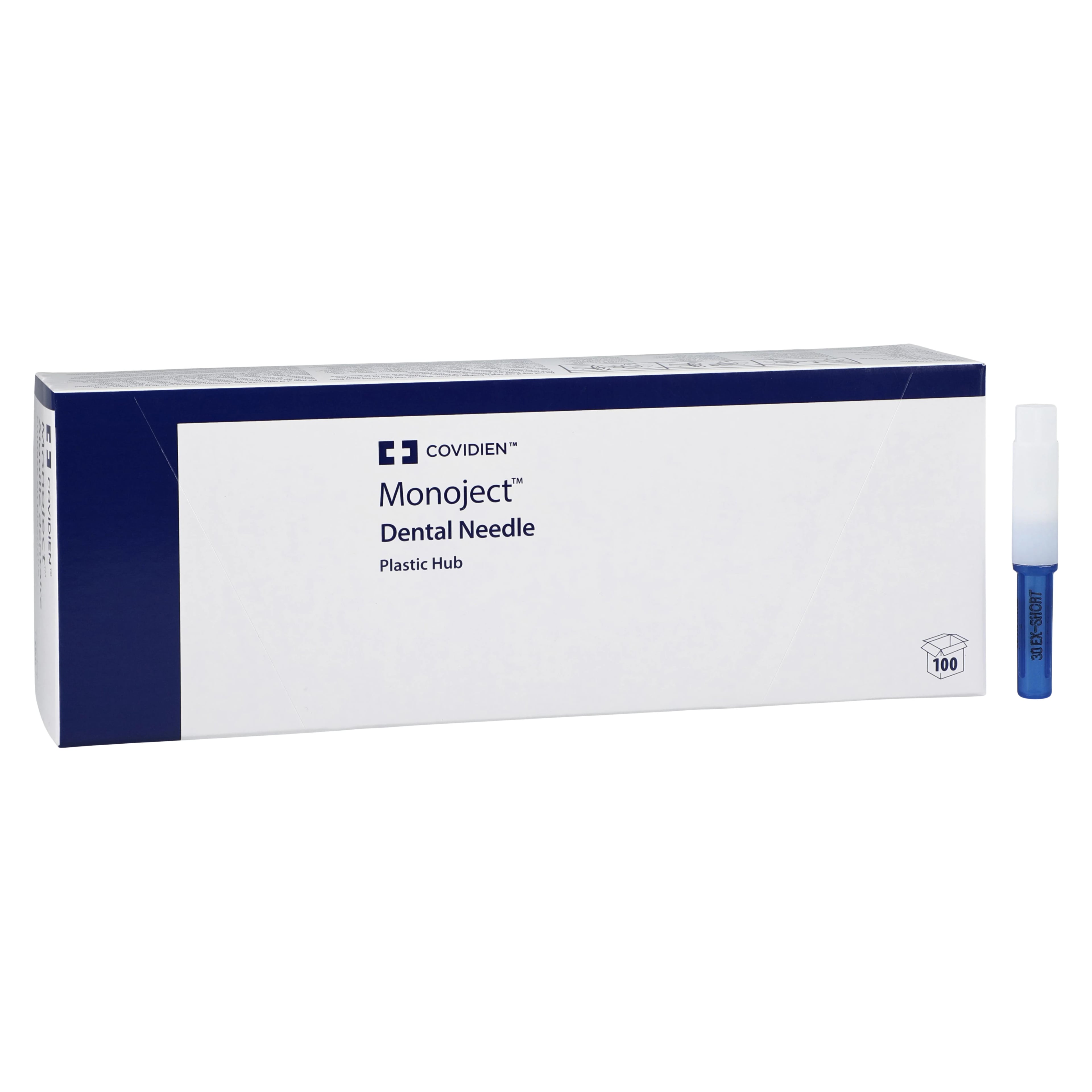 Monoject 400 Plastic Hub Needles, 30 Gauge, Extra-Short (X-Short), Blue, 100/Box, 8881400173