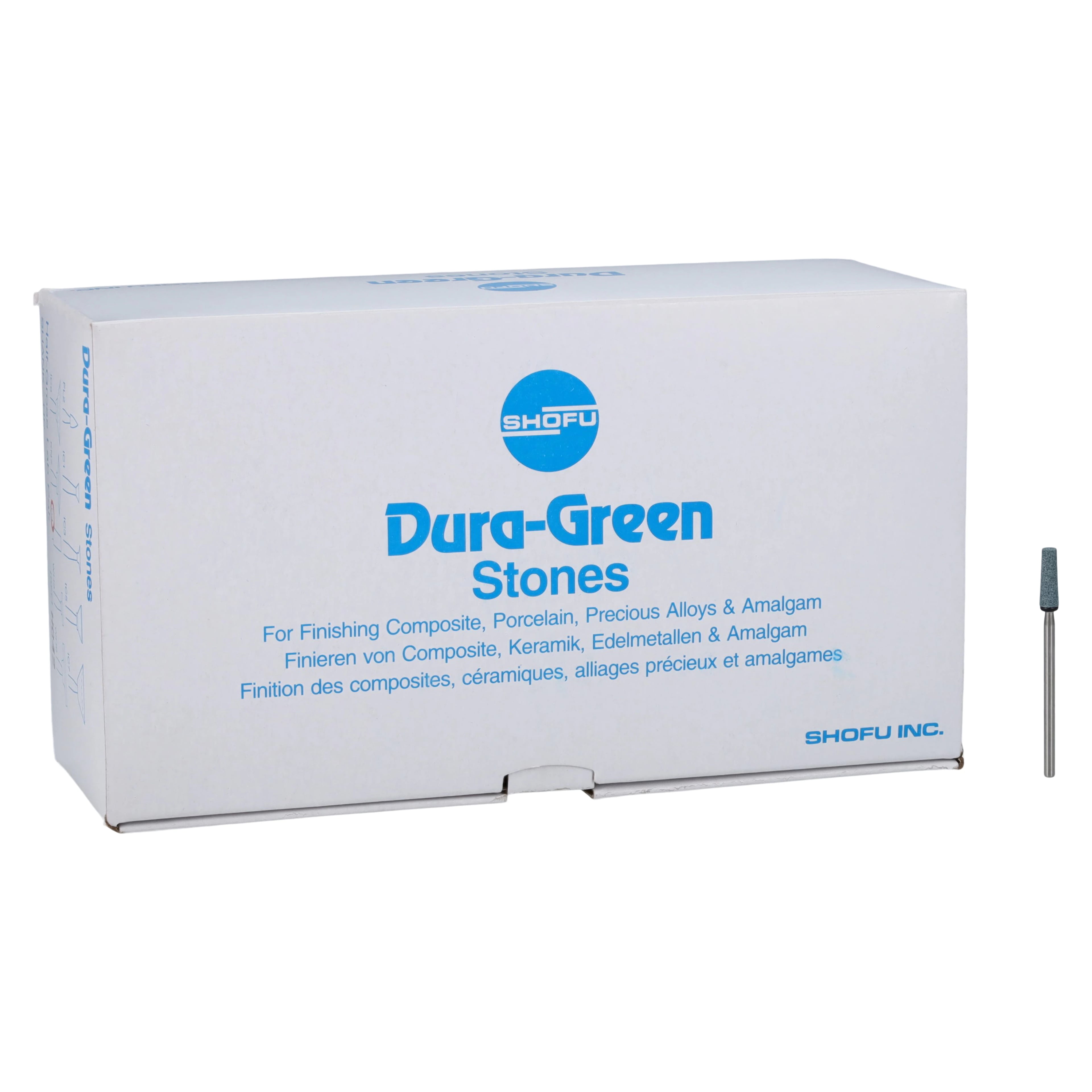 Shofu Dura-Green Stones, HP Handpiece, Tapered Cylinder TC4, ISO #040, Silicon Carbide, 72/Pk