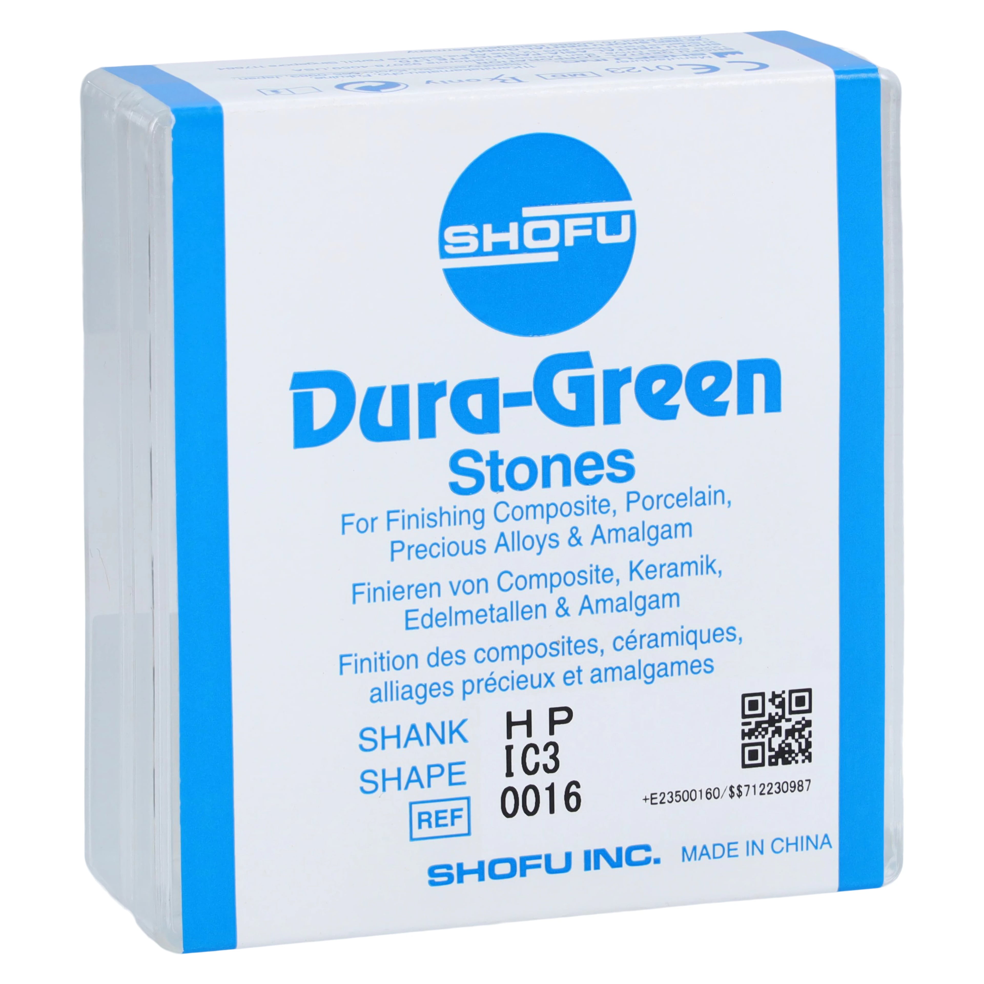 Dura-Green Silicon Carbide Finishing Stones, HP, Inverted Cone IC3, ISO #050, Green, 12/Pk, 0016