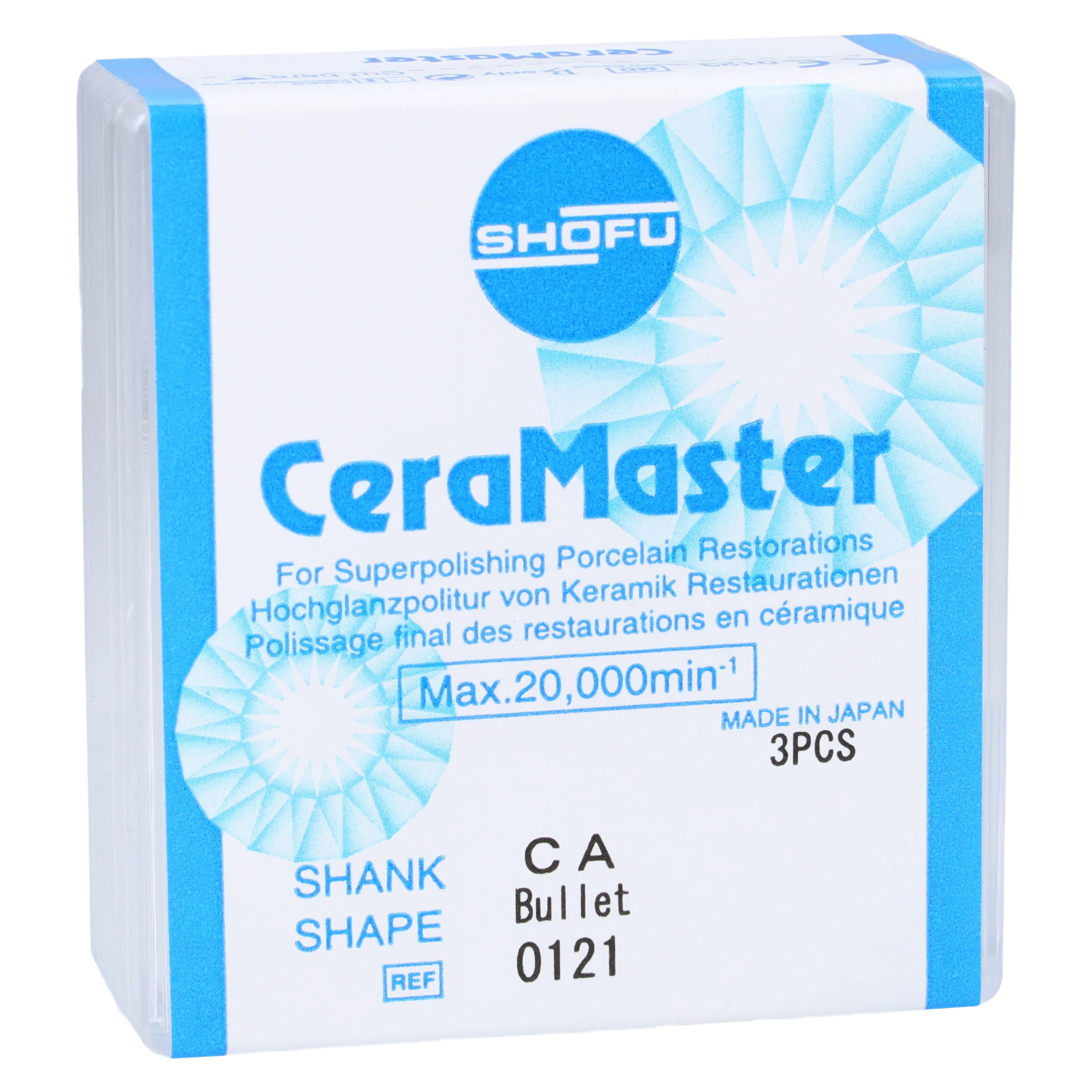 CeraMaster CA Bullet Diamond-Impregnated Polishers, Regular Grit, #040, 3/Pkg, 0121
