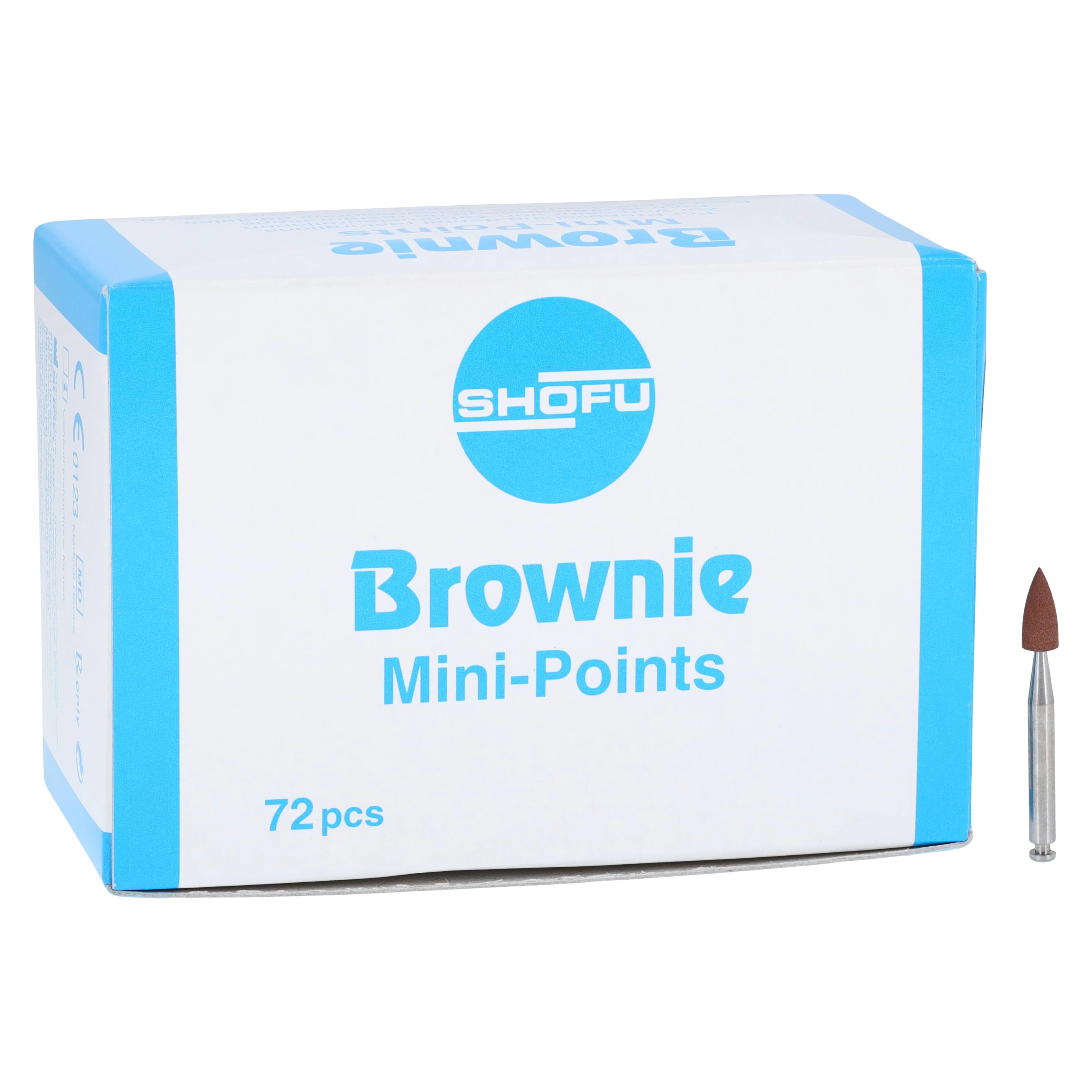 Shofu Brownie Silicone Polishers, Mini-Point, CA (Contra Angle), ISO #030, Brown, 72/Pkg, H403