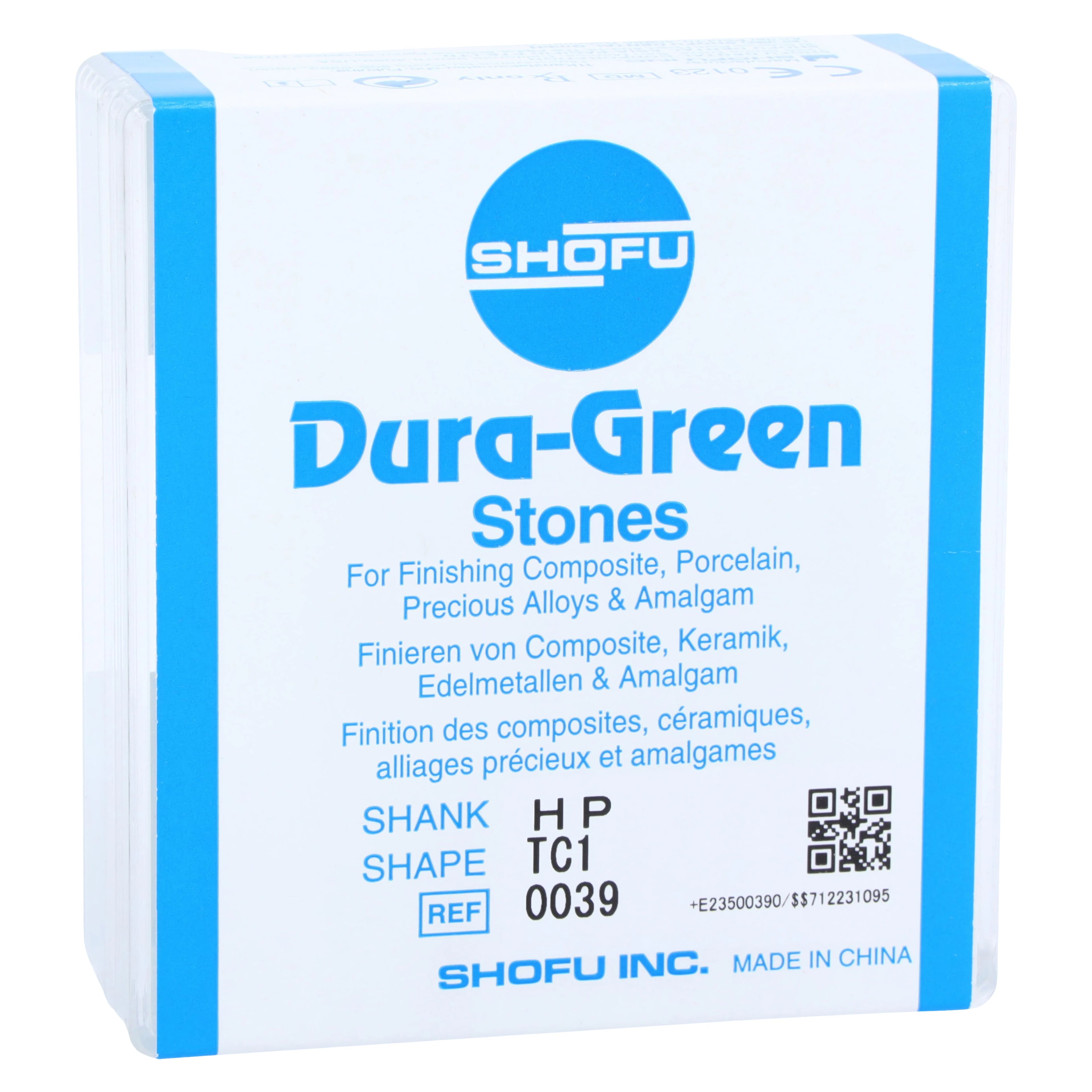 Dura-Green Stones, HP, Tapered Cylinder TC1, Green, 12/Pkg, 0039