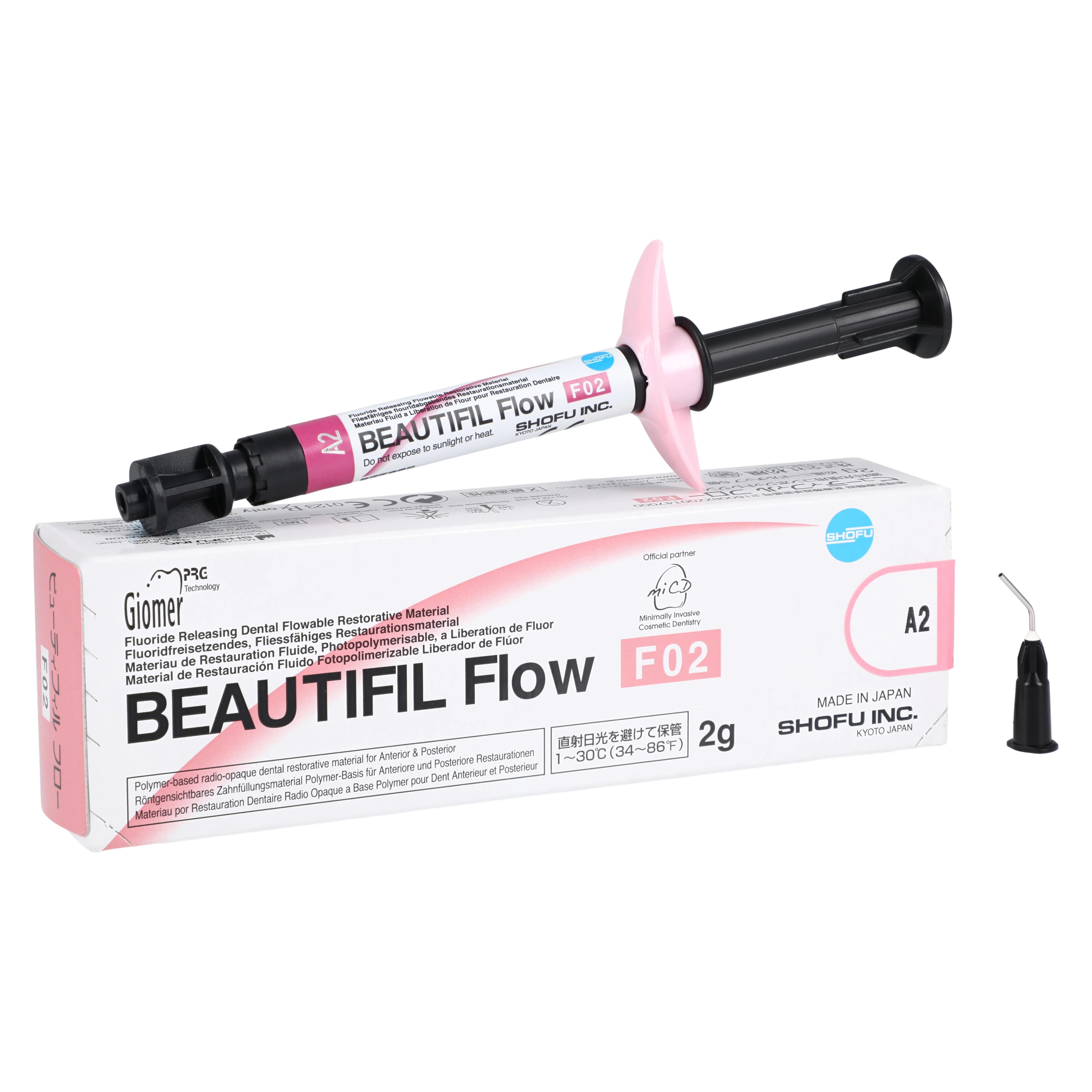 Beautifil Flow F02 Low Flow Flowable Composite, A2, 2 g Syringe with 5 Needle Tips, 1432