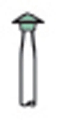 Shofu Dura-Green Stones, HP, Knife Edge KN1, ISO #050, Silicone Carbide, 12/Pk, 0023