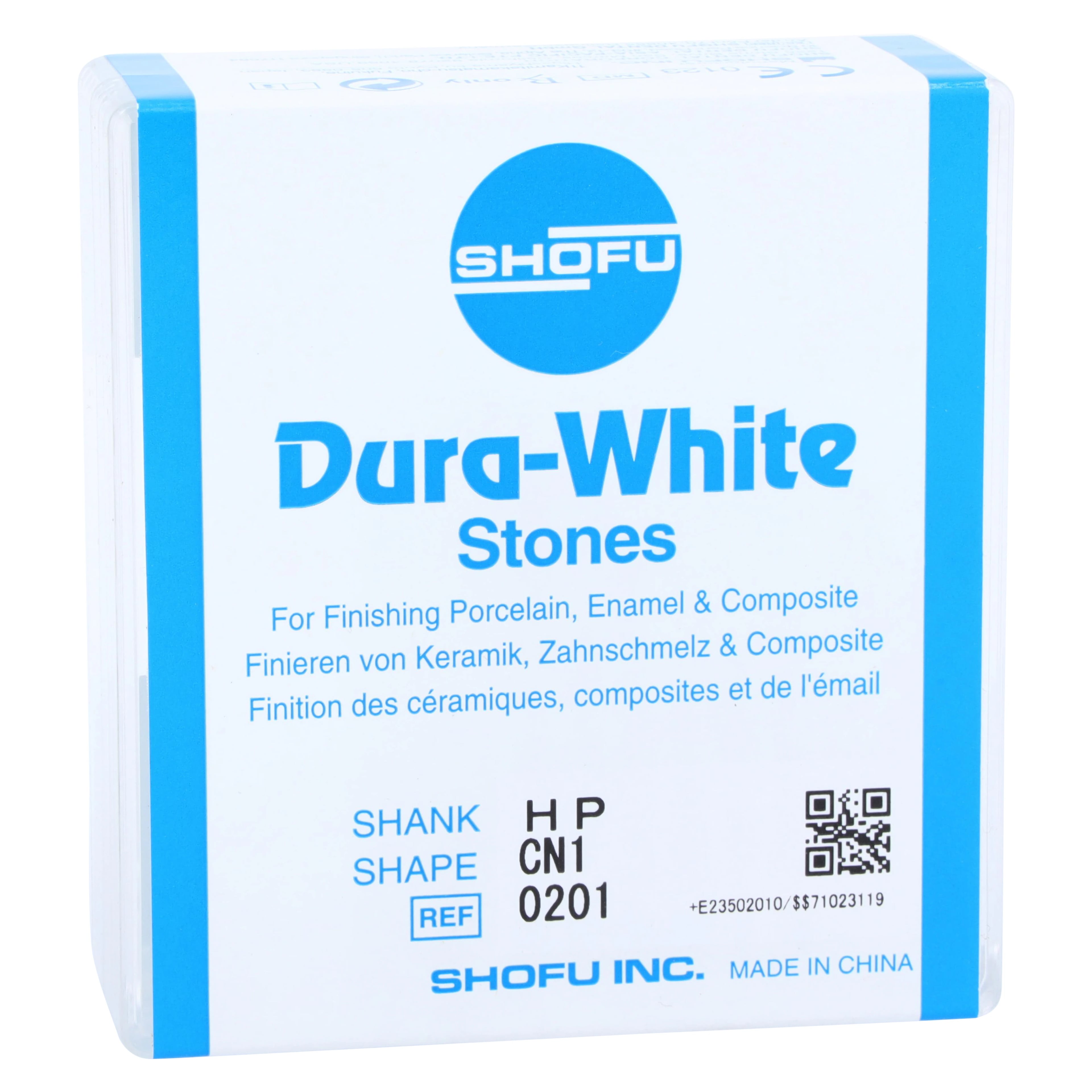 Dura-White Stones, HP, CN1 Pointed Cone, White, Aluminum Oxide, 12/Pkg, 0201
