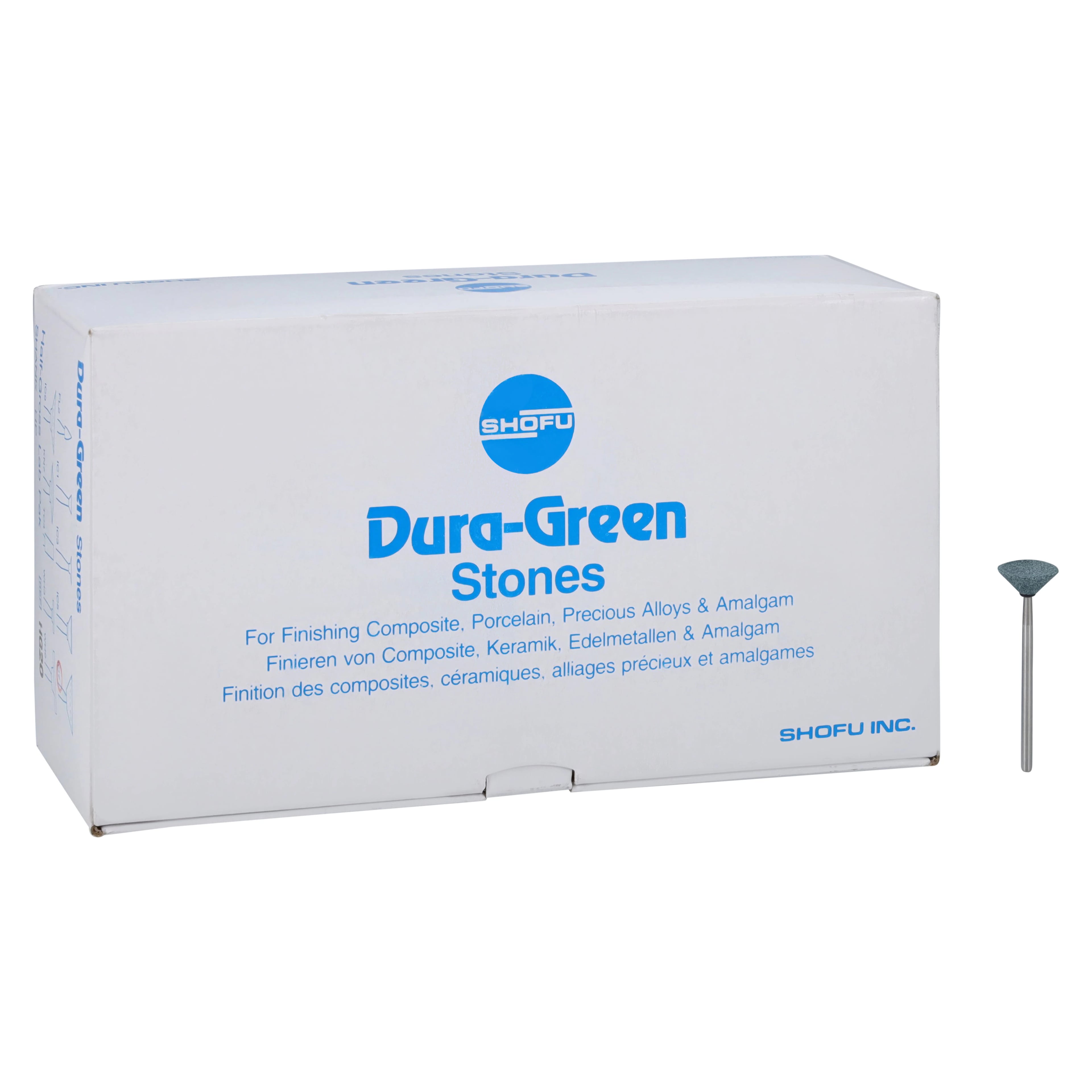 Shofu Dura-Green Stones, HP (Straight Handpiece), Inverted Cone IC7, ISO #125, Silicon Carbide, 72/Pk