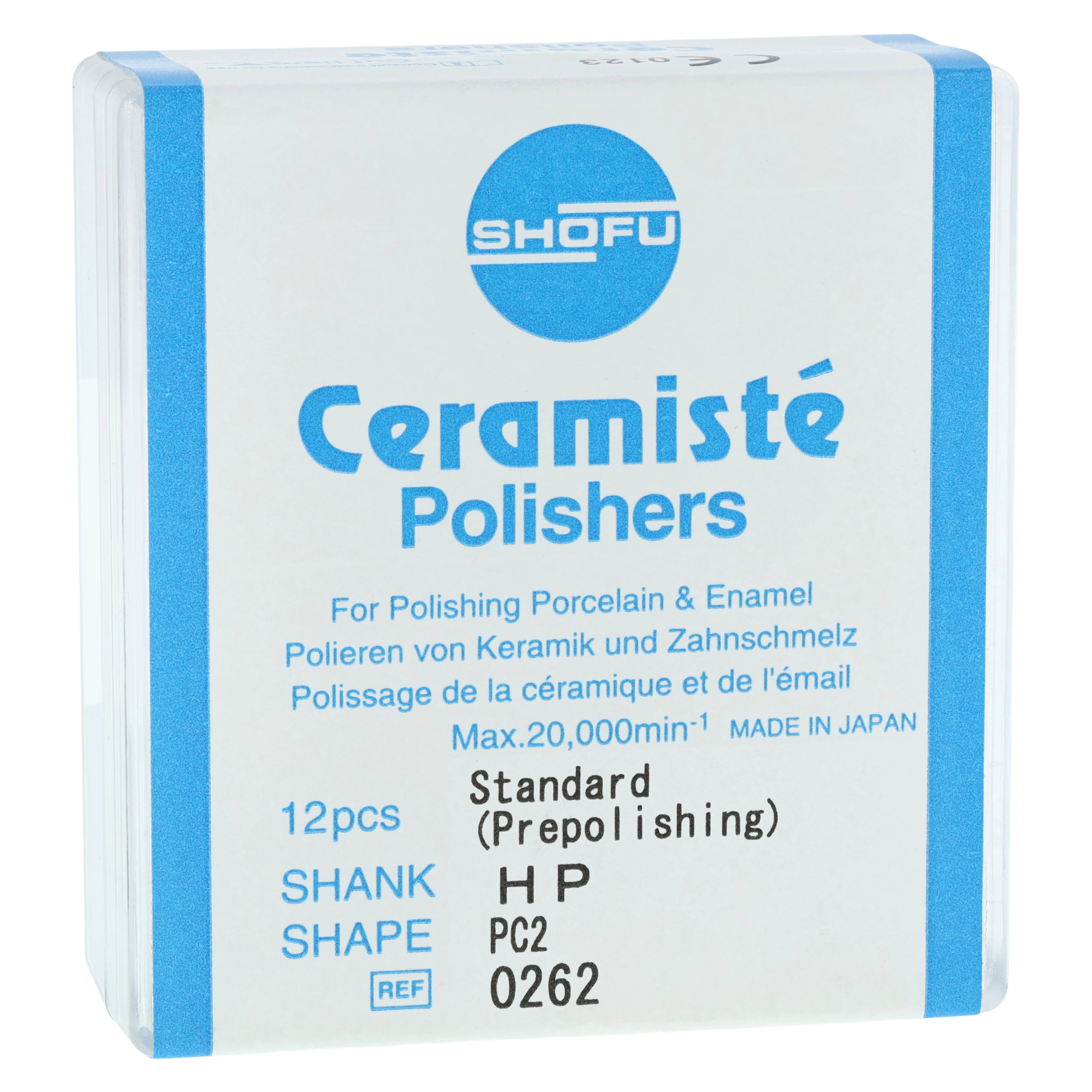 Shofu Ceramiste Soft Polishers, HP, Standard (Pre-Polish), Pointed Cylinder PC2, #050, Grey, 12/Pk, 0262