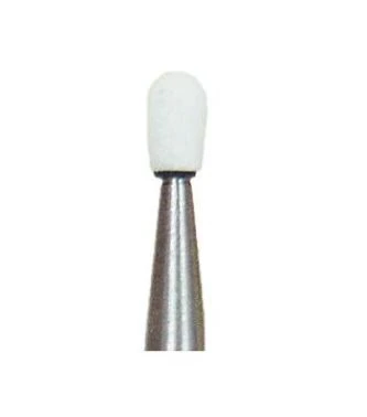 Shofu Dura-White Mounted Finishing Stones, HP (Straight Handpiece), Round RD2, ISO #024, White, 12/Pk, 0208