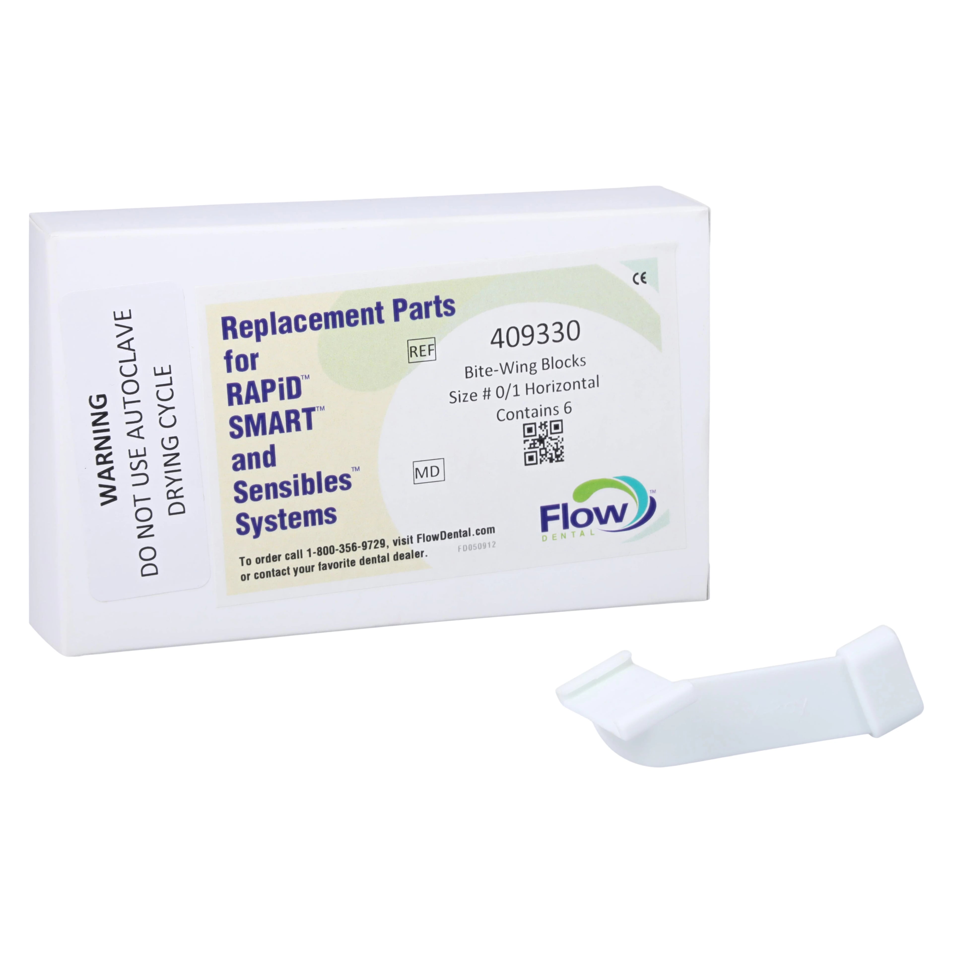 RAPiD Bite-Wing Blocks, Horizontal, Size 0/1, White, 6/Pk, 409330