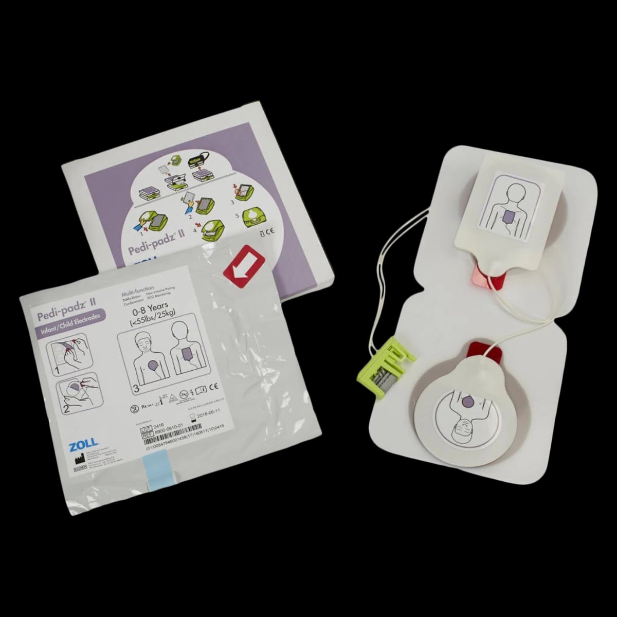 Zoll Pedi-Padz II Pediatric Defibrillation Electrodes, One Pair, 8900-0810-01