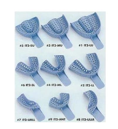 Plasdent Excellent II Disposable Impression Trays, Perforated, Size 3 Medium Upper Arch, Baby Blue, 12/Pack, IT2-MU