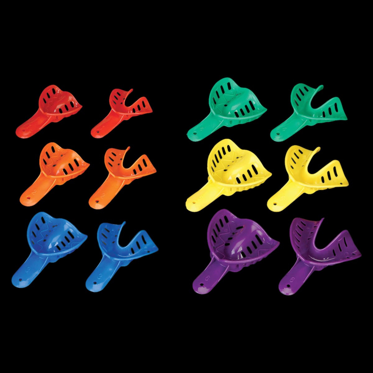 Excellent COLORS Disposable Ortho Impression Trays, #5, Adult Medium, Upper, Yellow, 25/Pk, ITO-5U