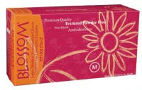 Blossom Latex Exam Gloves, Powder-Free, Textured, Non-Sterile, Large, White, 100/Box, 6228