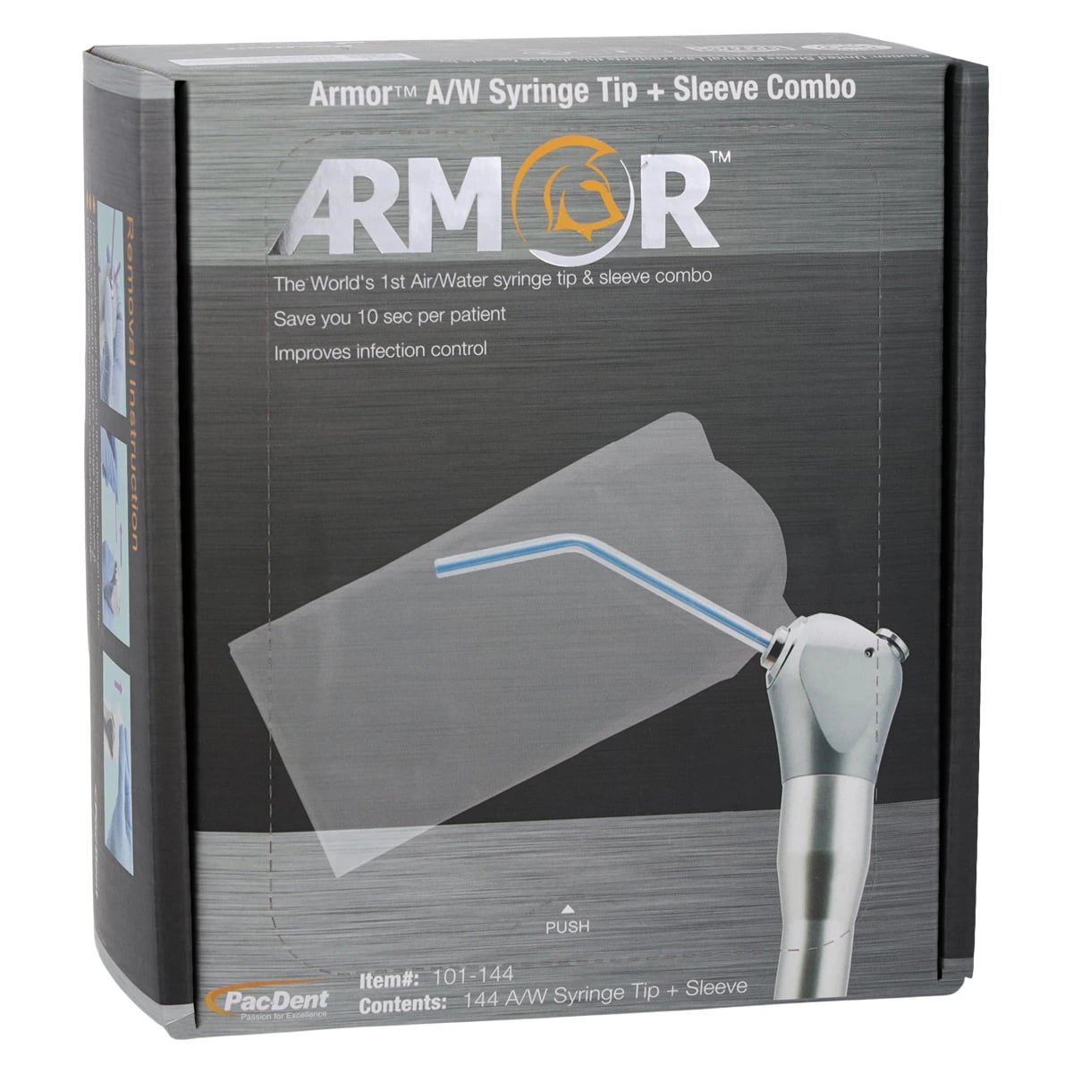 Armor Air/Water Syringe Tip & Sleeve Combo, Disposable, 144/Box, 101-144