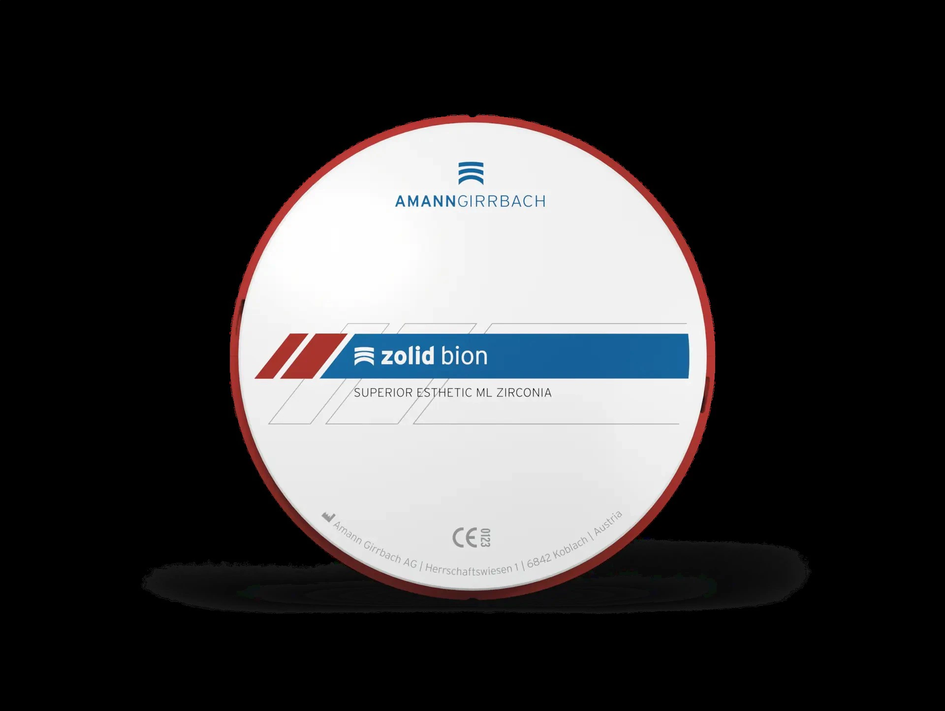 Zolid Bion Zirconia CAD/CAM Disc, Shade A1, 98 x 20 mm, F (Fast) Sintering, 1 Disc