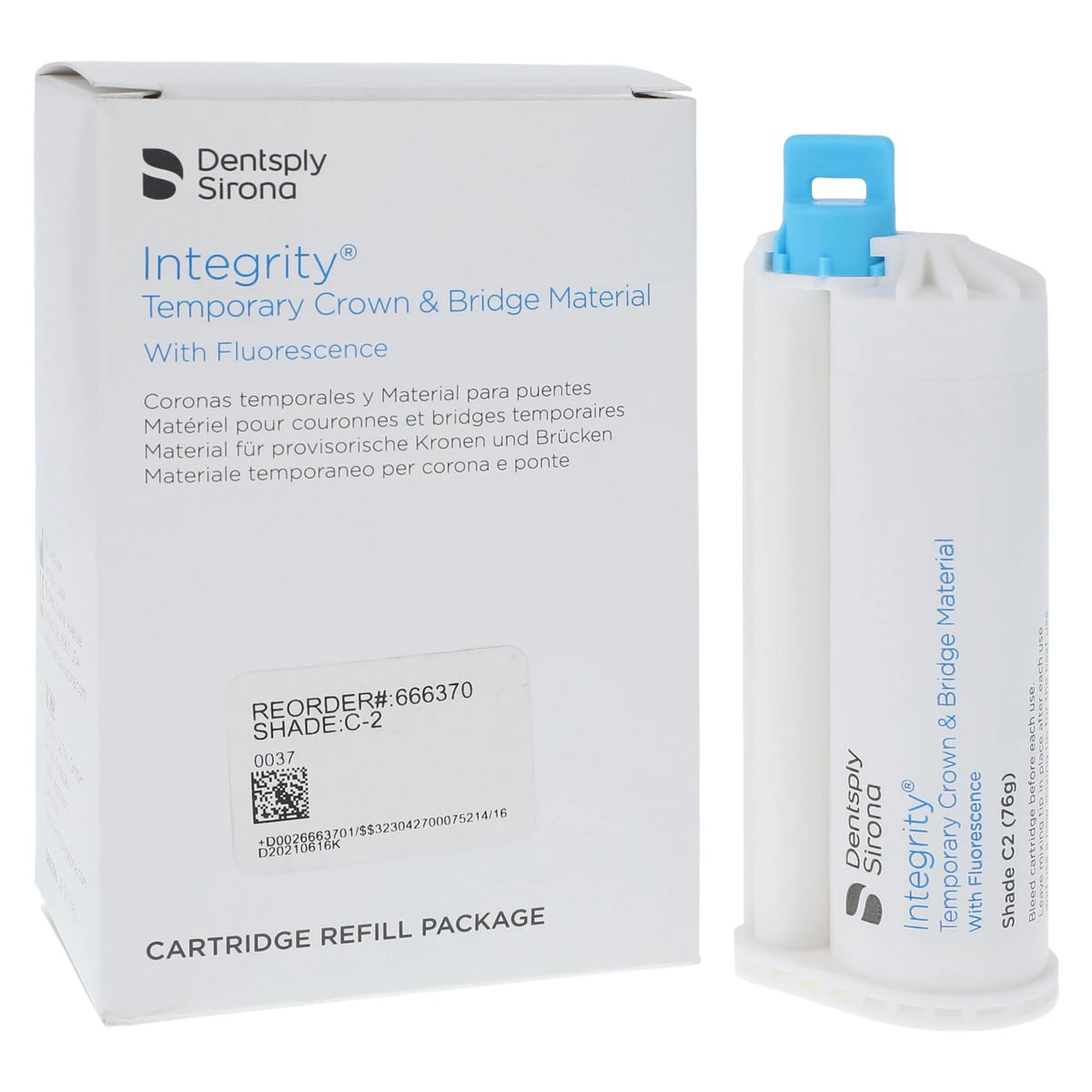 Integrity® Temporary Crown and Bridge Material, Cartridge Refill, Shade C2, 76 g, 666370