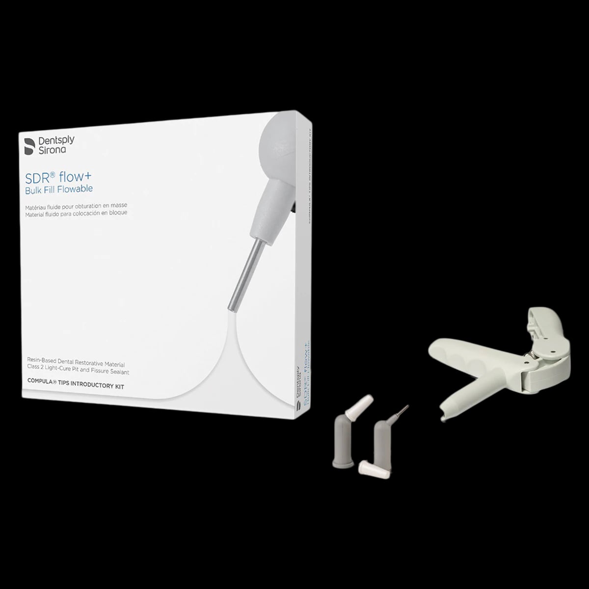 SureFil SDR Flow+ Bulk Fill Flowable Composite Intro Kit, Universal Shade, 25 x 0.25 g Compula Tips with Gun, 61C100