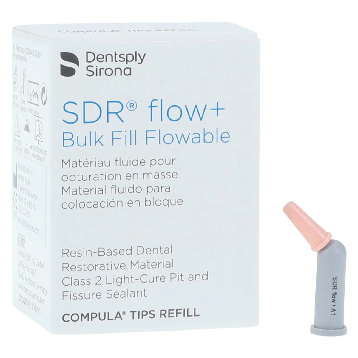 SureFil SDR Flow+ Bulk Fill Flowable Composite, Shade A1, 0.25 g Compula Tips Refill, 15/Pk, 61C106