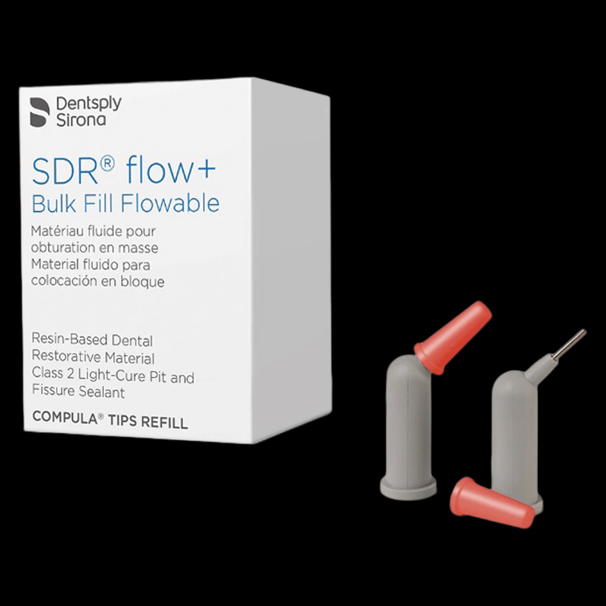 SureFil SDR Flow+ Bulk Fill Flowable Composite, A3 Shade, 0.25 g Compula Tips Refill, 15/Pk, 61C108