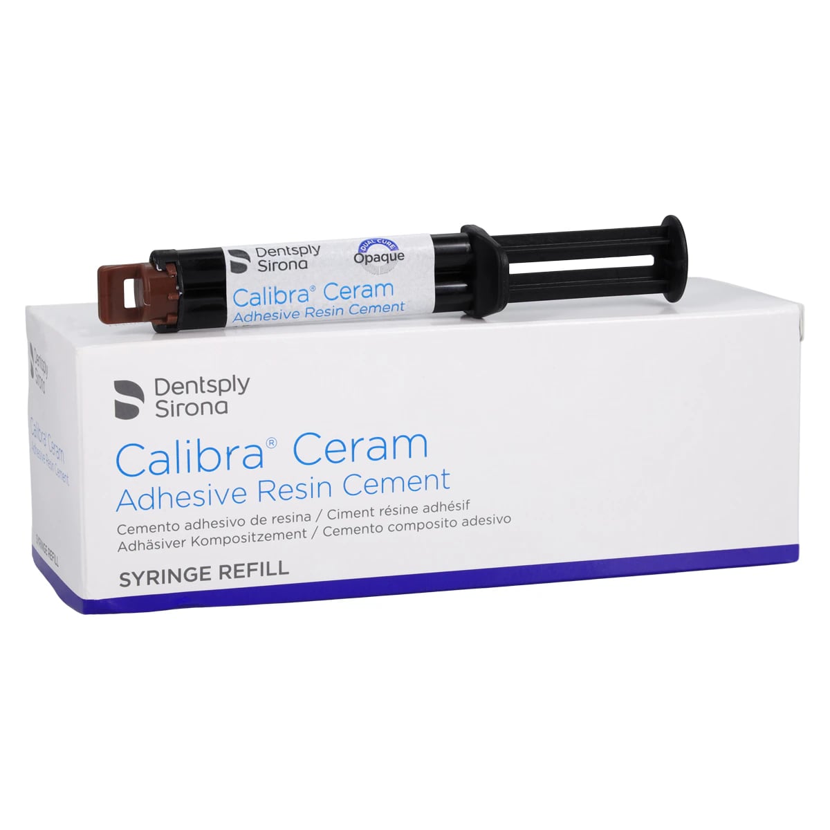 Calibra Ceram Dual-Cure Automix Adhesive Resin Cement, Opaque, 4.5 g Syringe Refill, 607195
