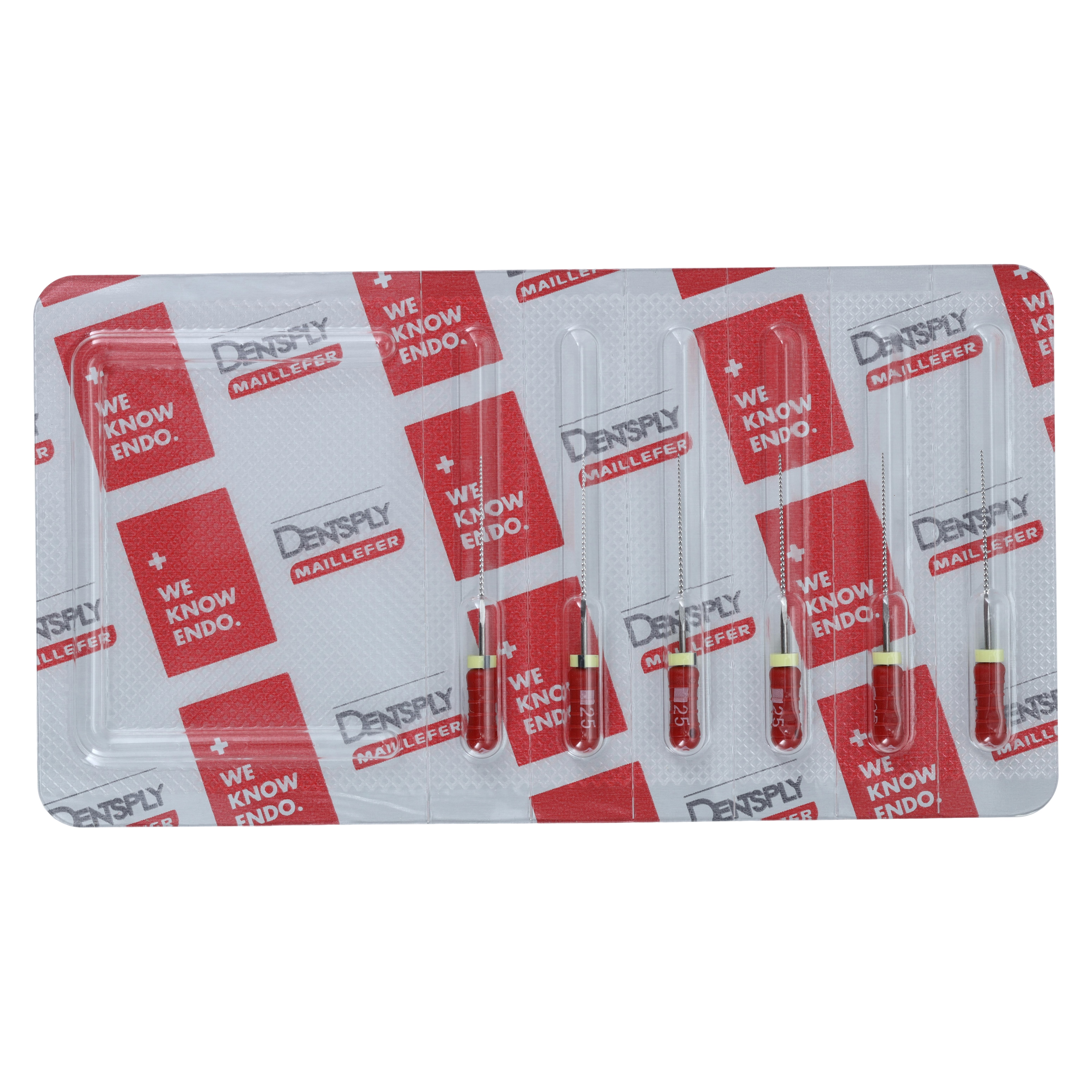 Dentsply Maillefer READYSTEEL FlexoFile #25, 25mm, Sterile, Red, 6/Pk, 6832525