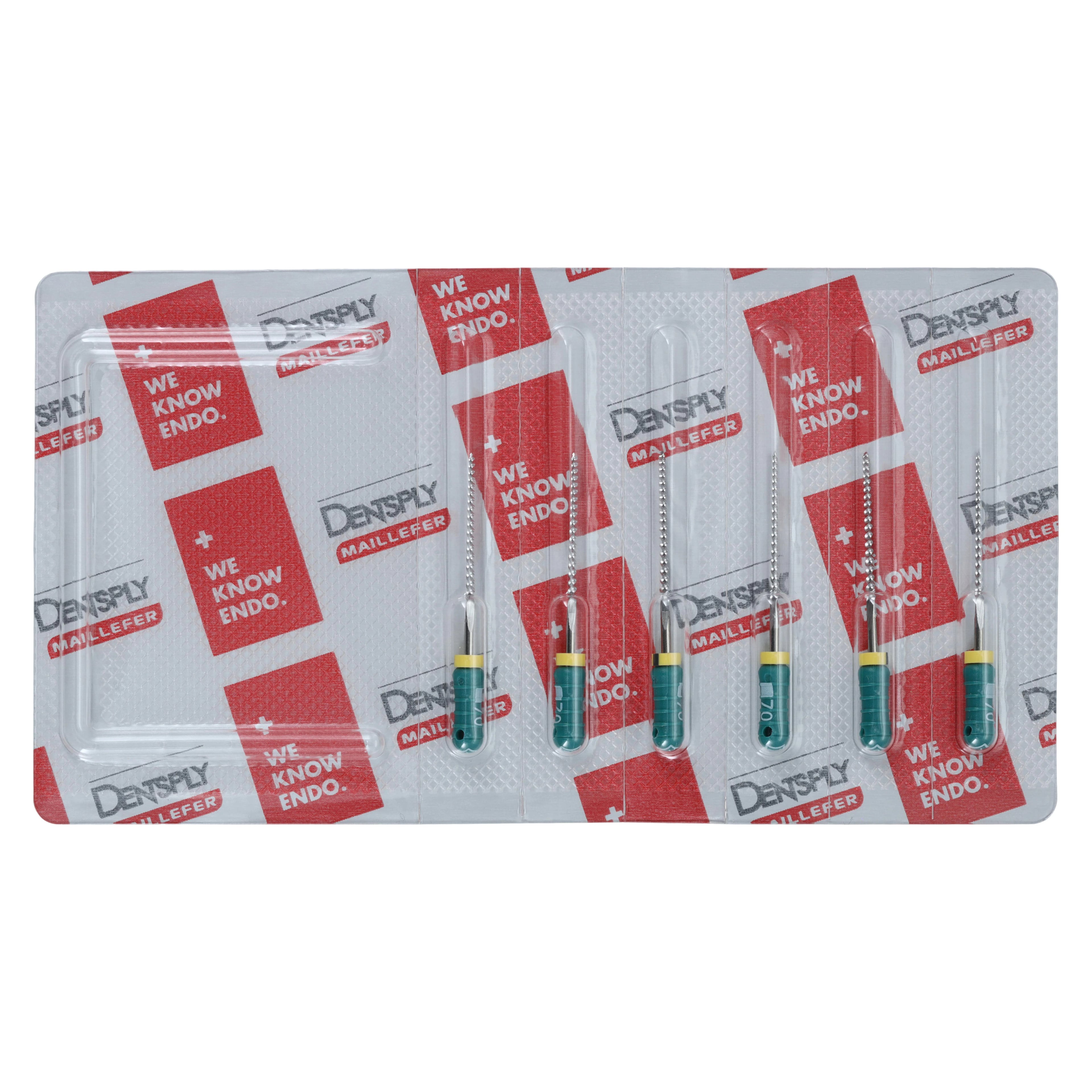 Dentsply Sirona READYSTEEL FlexoFile #70 (Green), 25mm, Stainless Steel, Sterile, 6/Pack, 6837025