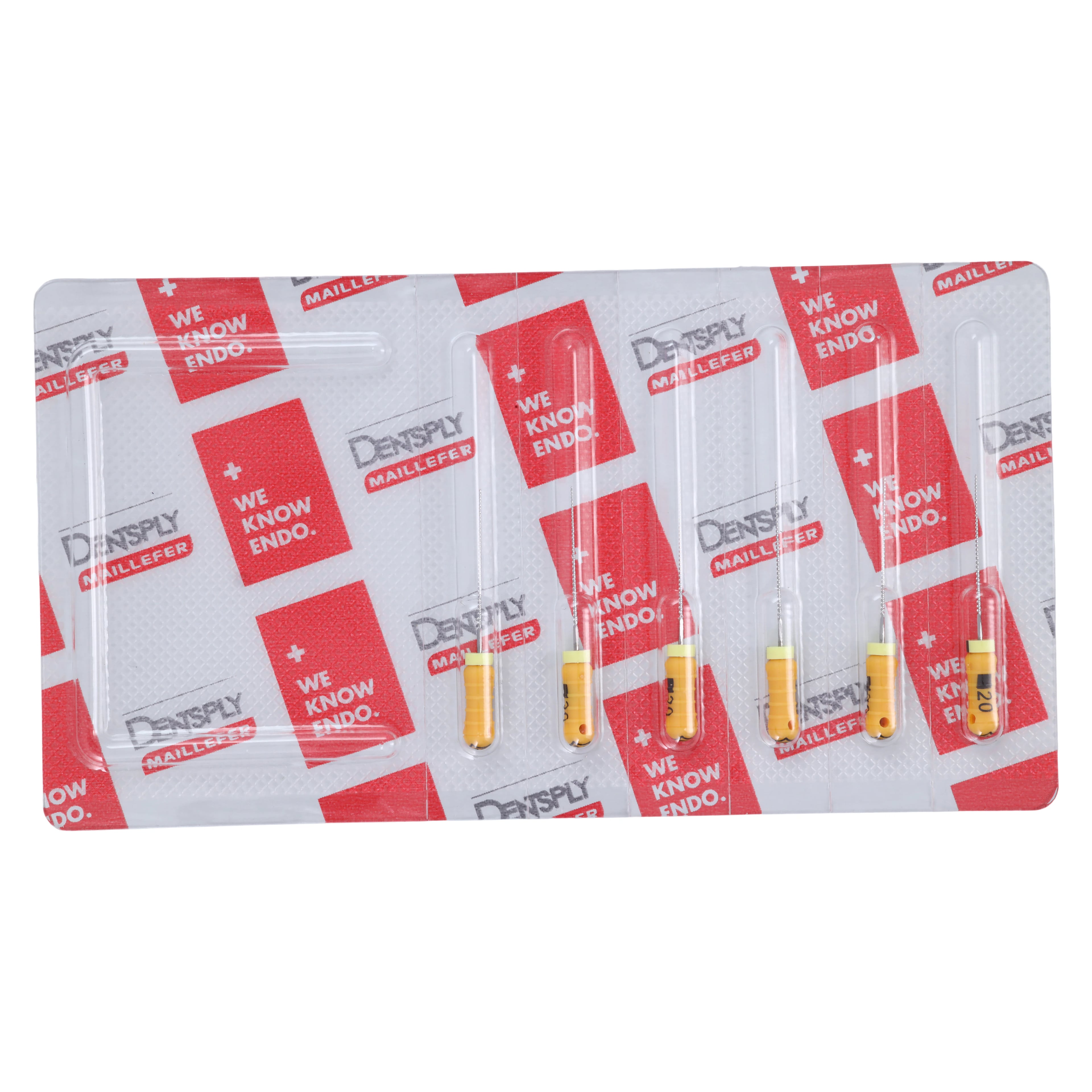 Dentsply Maillefer READYSTEEL K-File, Size #20, 21mm, Yellow, Sterile, 6/Pack, 6842021