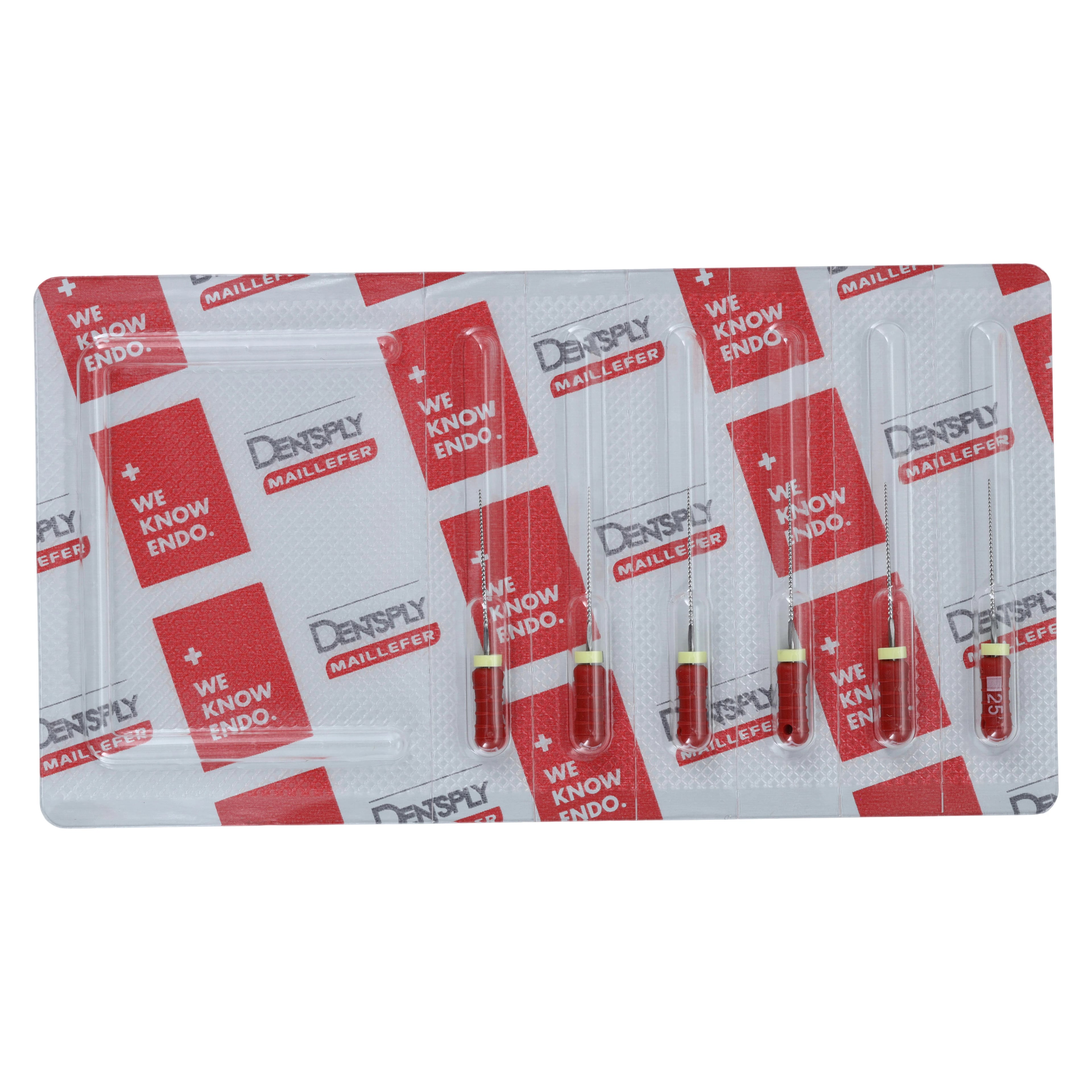 Dentsply Sirona Maillefer READYSTEEL K-File, Size #25, 21mm, Red, Sterile, 6/Pack, 6842521