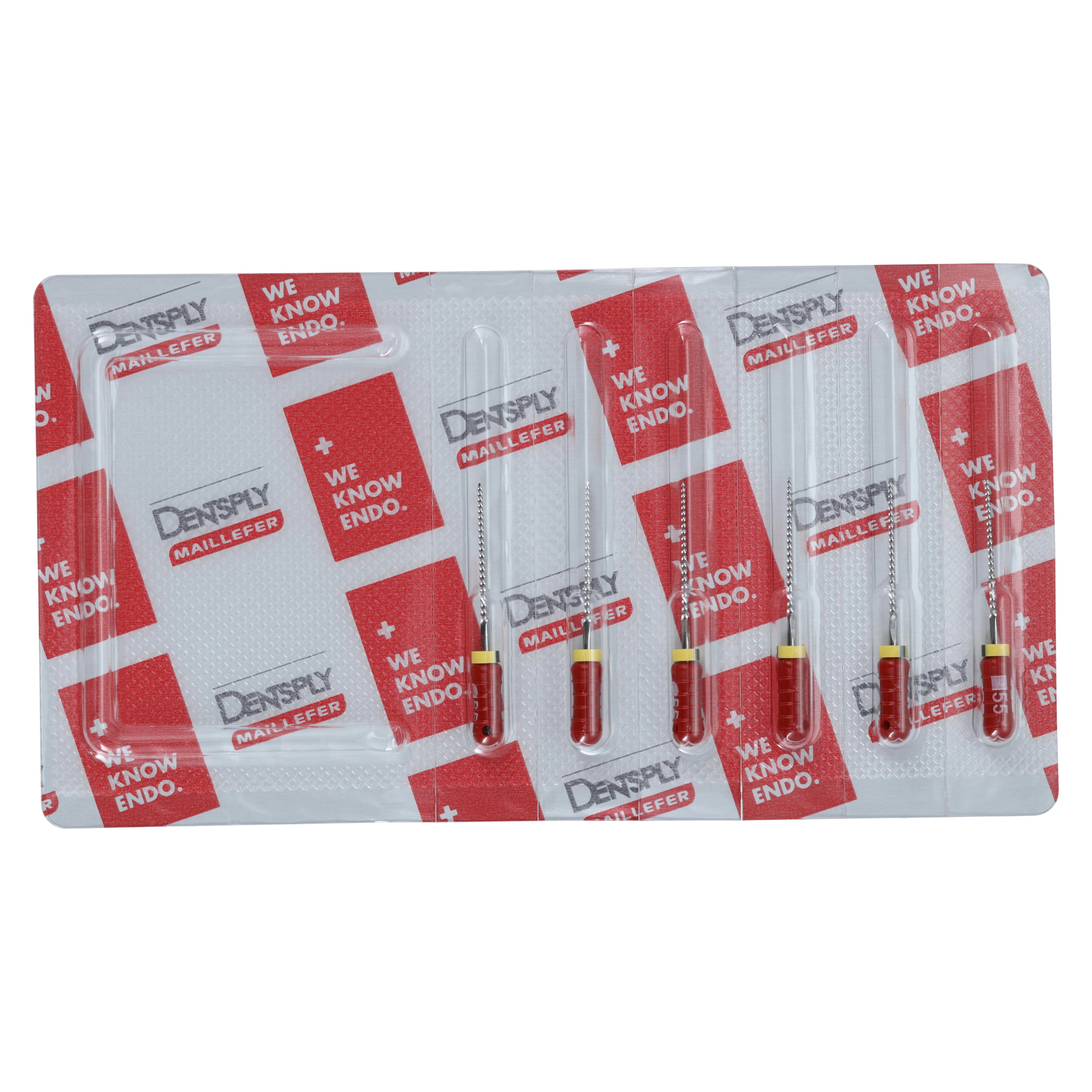 Dentsply Maillefer READYSTEEL K-File, Size #55, 21mm, Red, Sterile, Stainless Steel, 6/Pack (6845521)