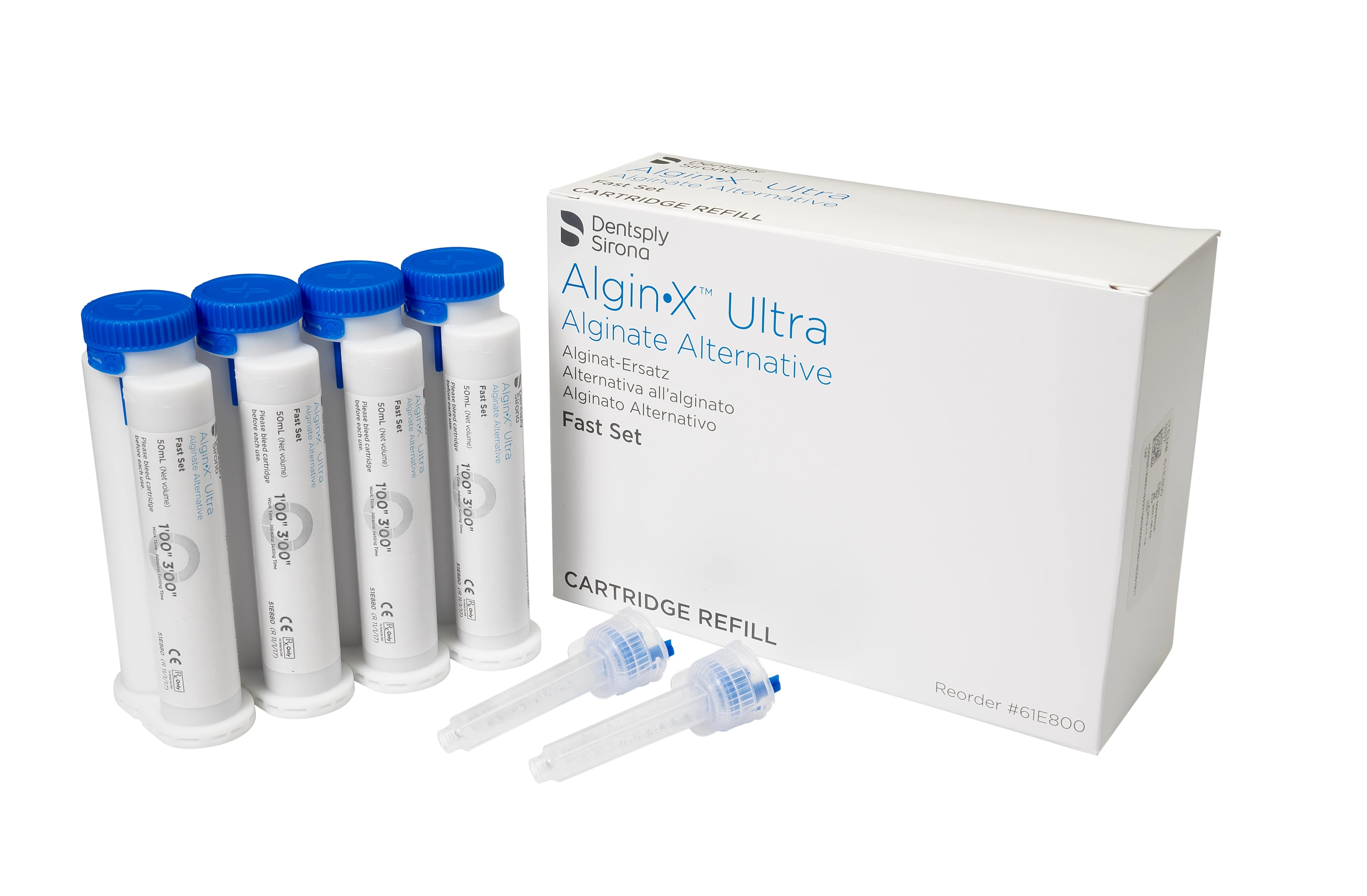 Algin-X Ultra Alginate Alternative, Fast Set, 50 ml Cartridge Refill, 4/Pk, Blue, Spearmint, 61E800