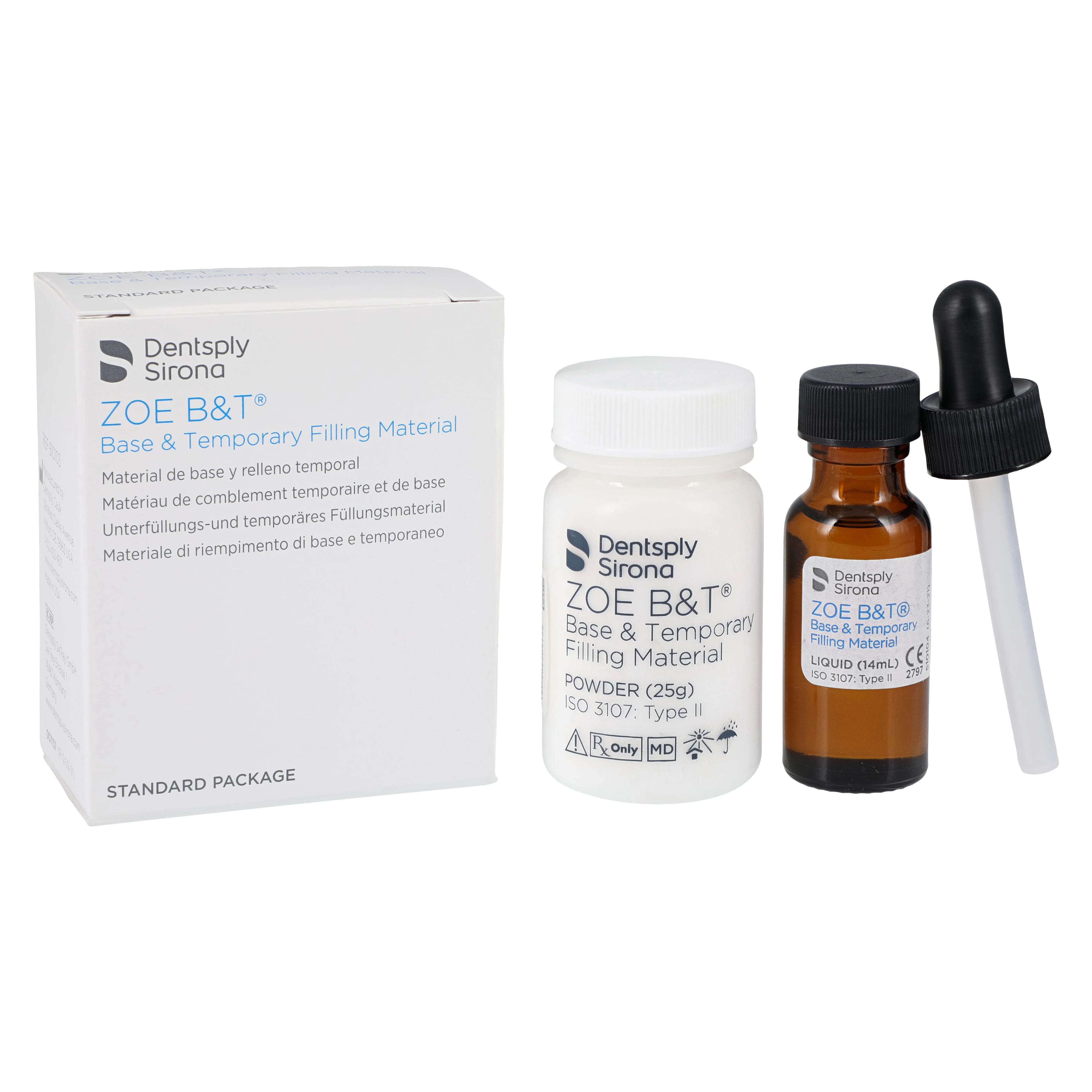 ZOE B&T Base and Temporary Filling Material, Standard Package (25 g Powder & 14 ml Liquid), 610103