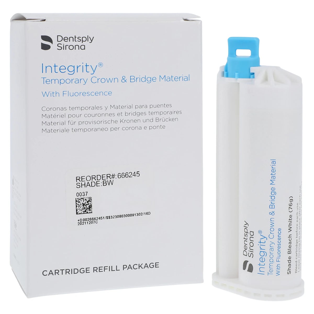 Integrity Temporary Crown & Bridge Material, Cartridge Refill, Bleach White, 76 g, 1/Pk, 666245