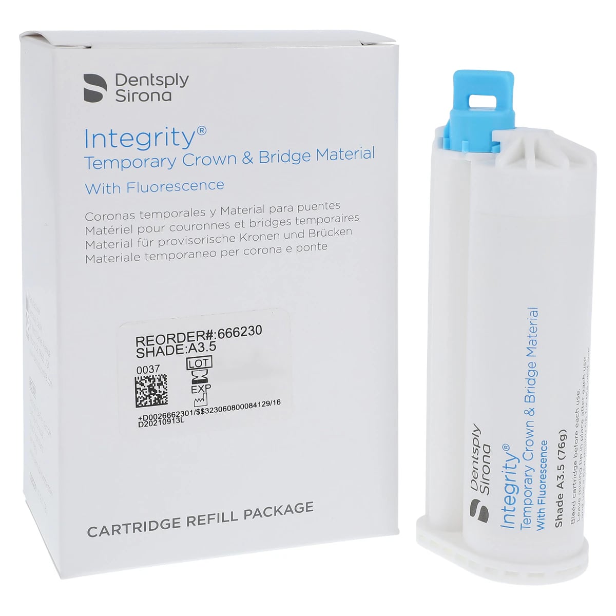 Integrity Temporary Crown & Bridge Material, Cartridge Refill, 76 g, Shade A3.5, 1/Pk, 666230