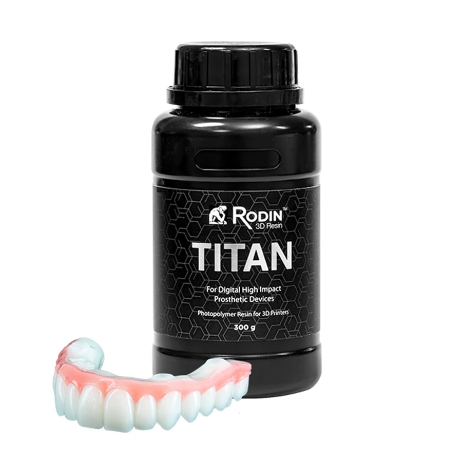Rodin Titan Ceramic Nanohybrid 3D Print Resin, Shade 0M1, 300g Bottle, 24005