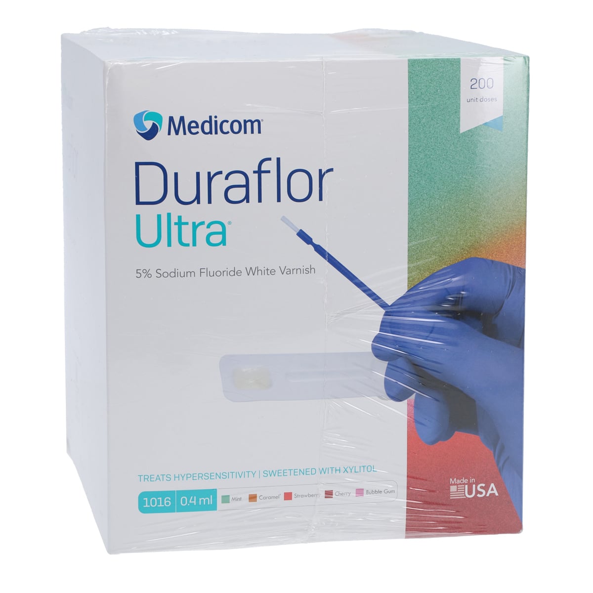 Duraflor Ultra 5% Sodium Fluoride White Varnish, 0.4 mL Unit Dose, Bubblegum, 200/Box, 1016-BG200