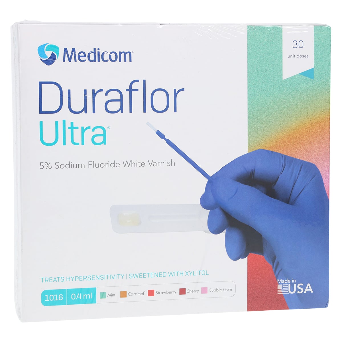 Duraflor Ultra 5% Sodium Fluoride White Varnish, 0.4 mL Unit Dose, Cherry, 30/Box, 1016-CH30
