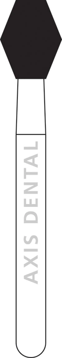 NTI® FG Diamond Bur, Medium Grit, Barrel Bevel End, #811-033 (M811-033), 3.3 mm Diameter, 4.2 mm Length, Gray, 5/Pkg