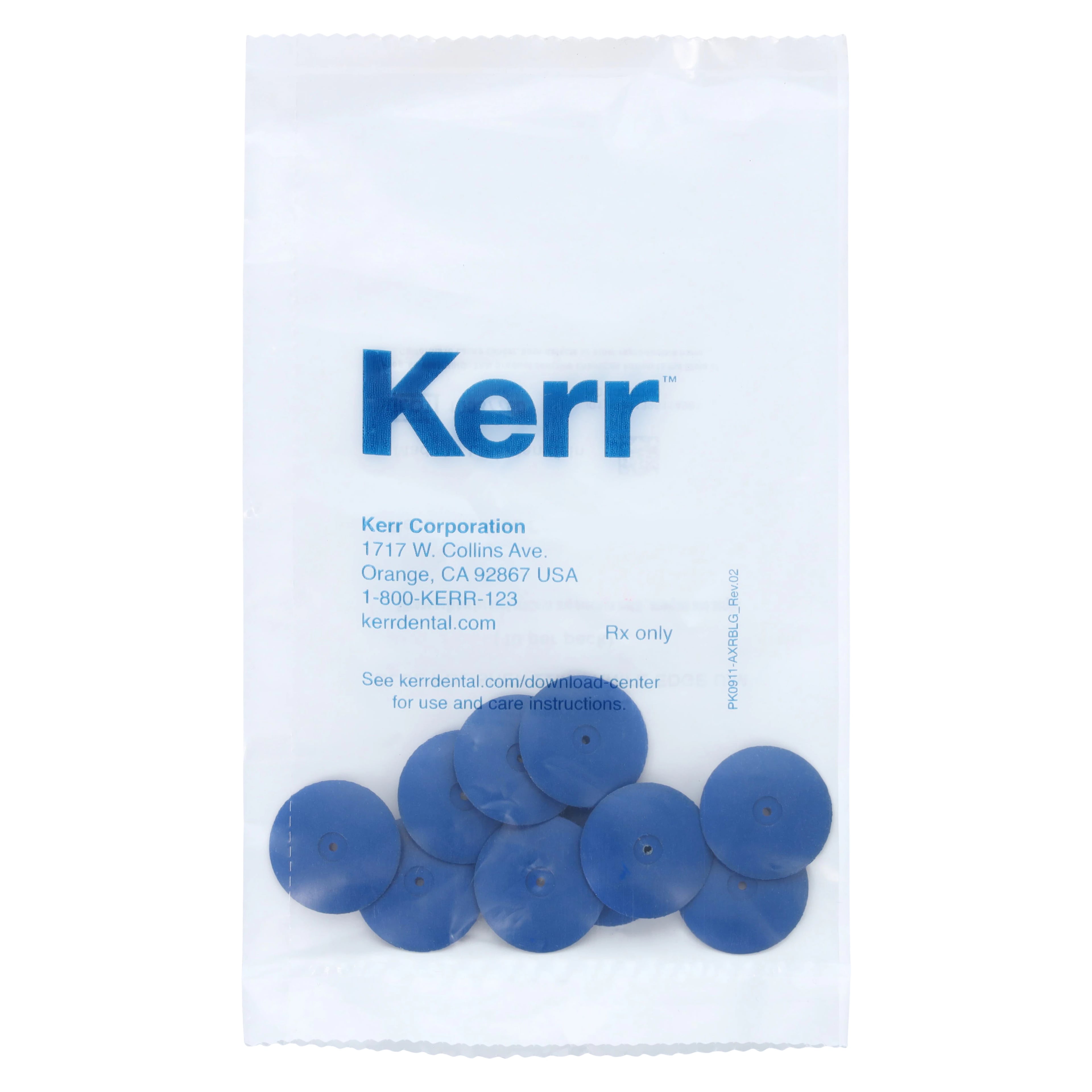 NTI Silicone Polishers, Blue, Knife Edge, Unmounted, Medium Grit, 22 mm, 10/Pkg, P0410-220