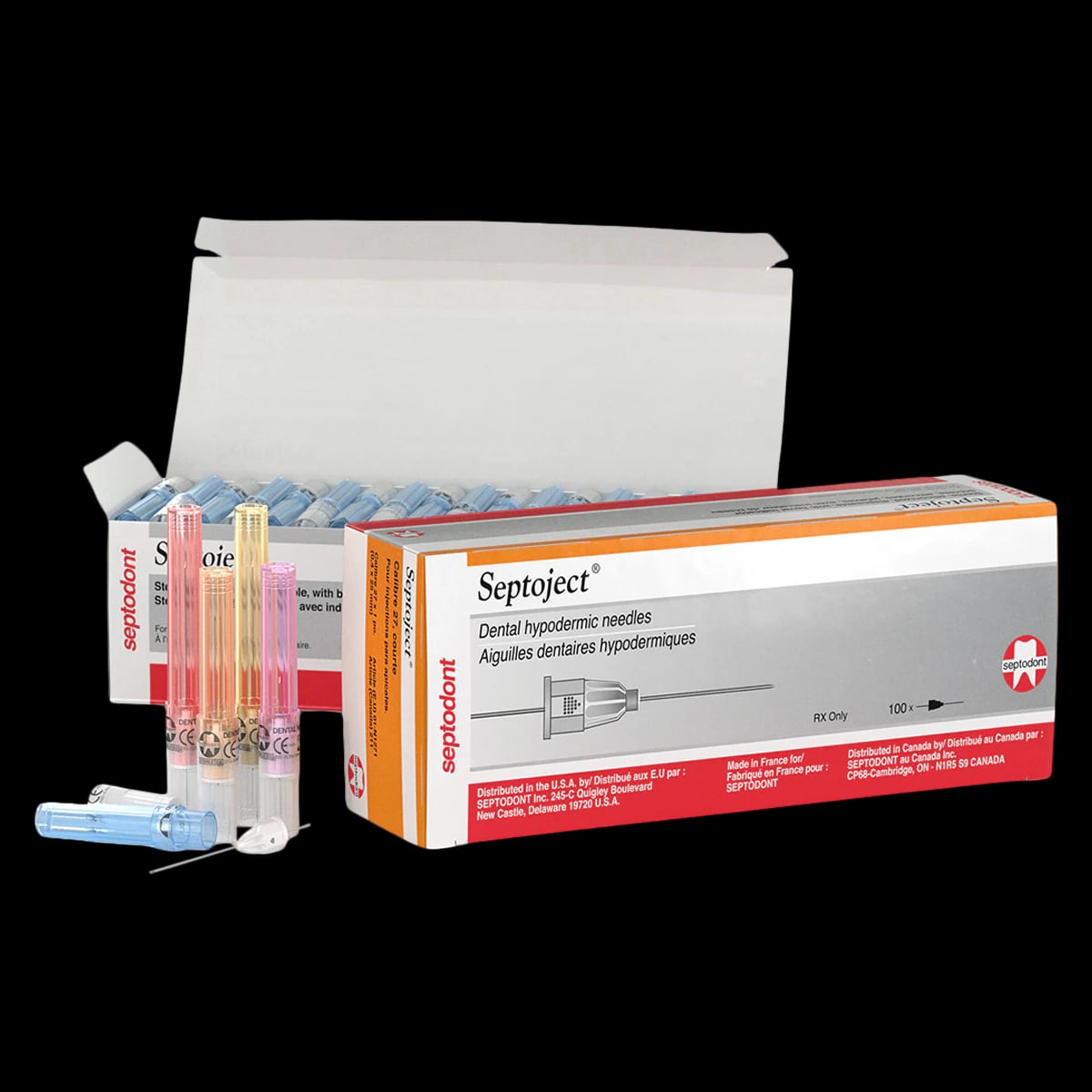 Septoject Dental Hypodermic Needles, Plastic Hub, 27 Gauge, Short, Orange, 100/Pk, N1271, 01N1271