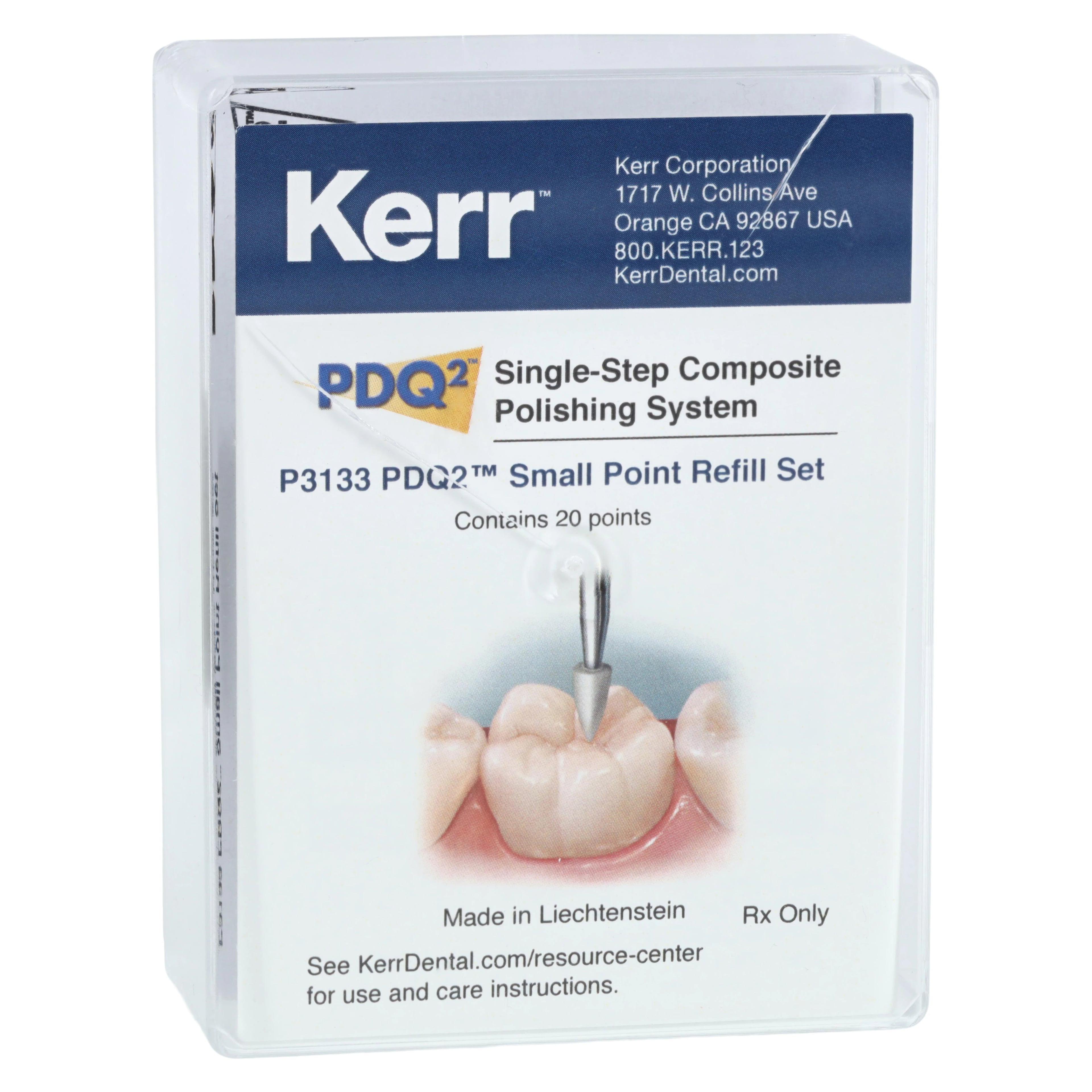 Kerr NTI PDQ2 Single-Step Composite Polishing System, Small Point, RA Shank, White, 20/Pkg, P3133