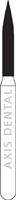 NTI Gold Pack FG Diamond Bur, Flame, Fine Grit, #862-012, 1.2 mm Diameter, 8.0 mm Length, 50/Pk, F862-012G